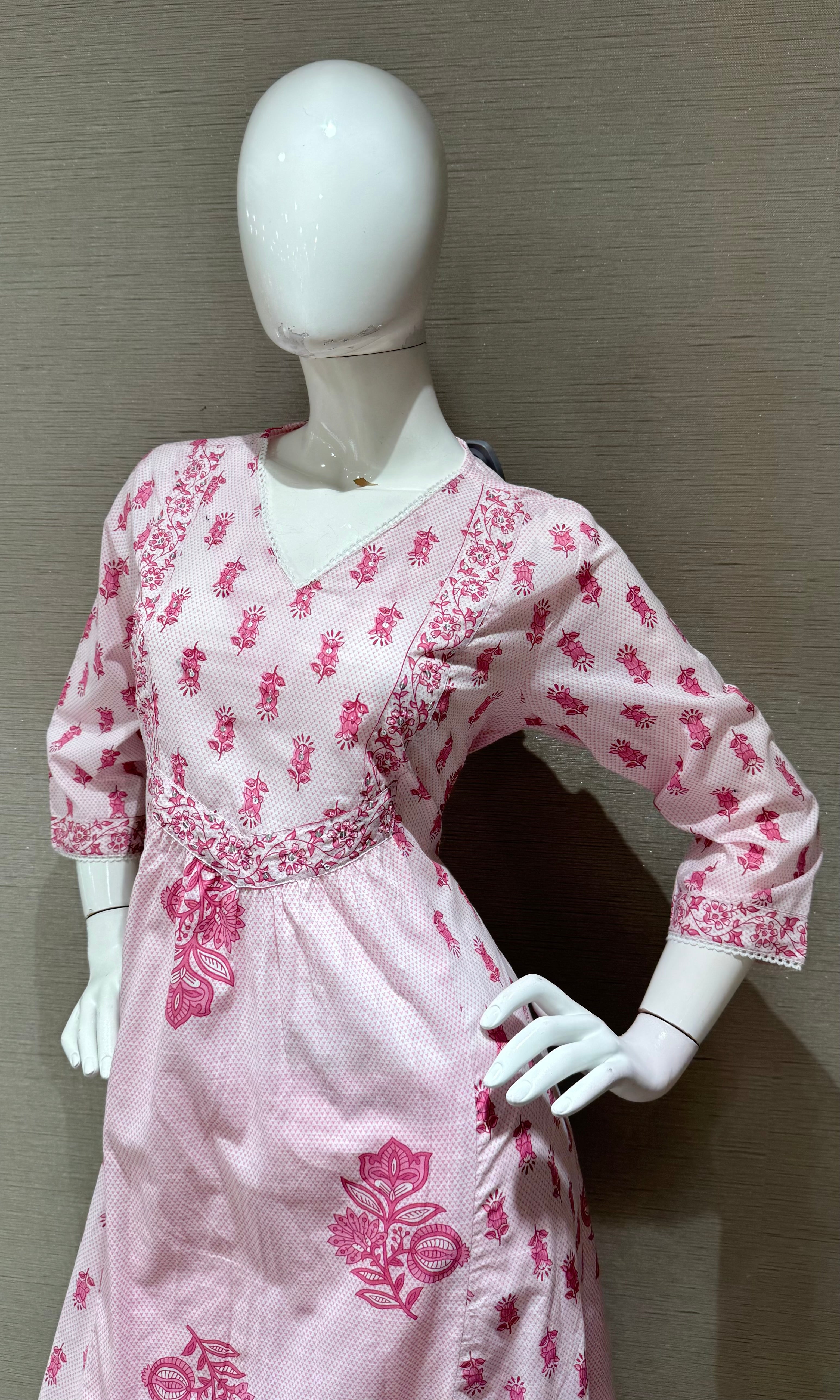 Pink Elegance Cotton Kurta Set