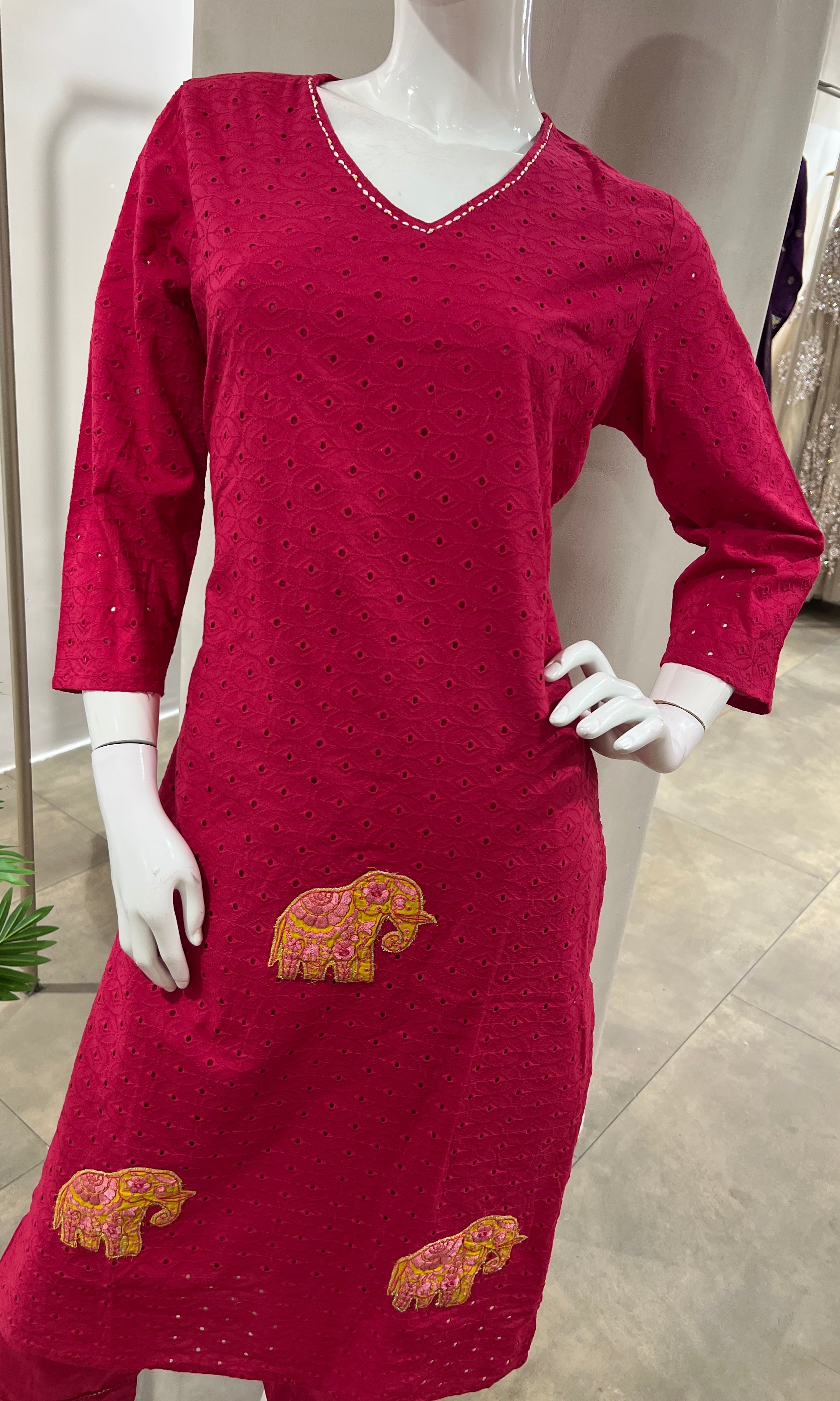 PINK ETHNIC KURTA SET