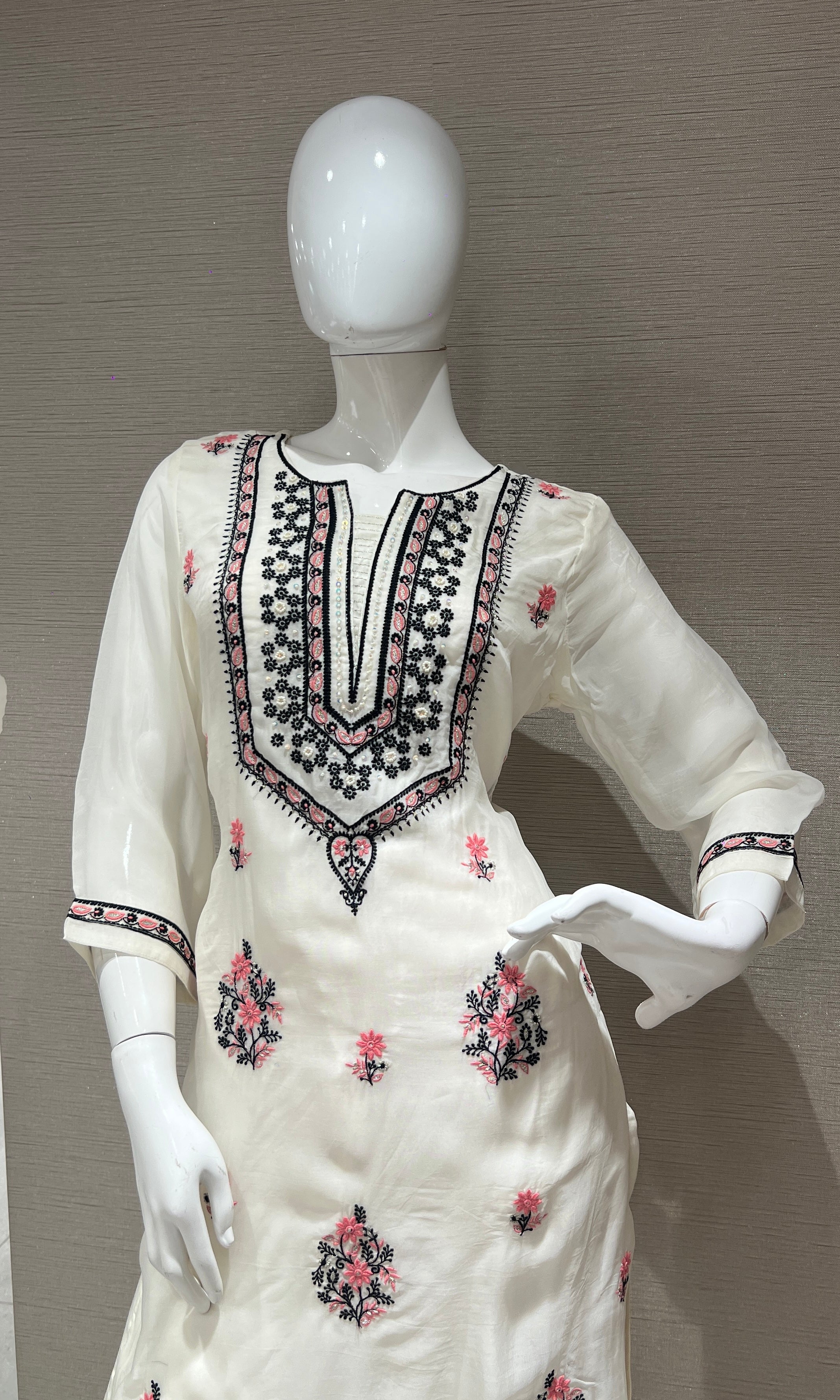 Cream kurta set