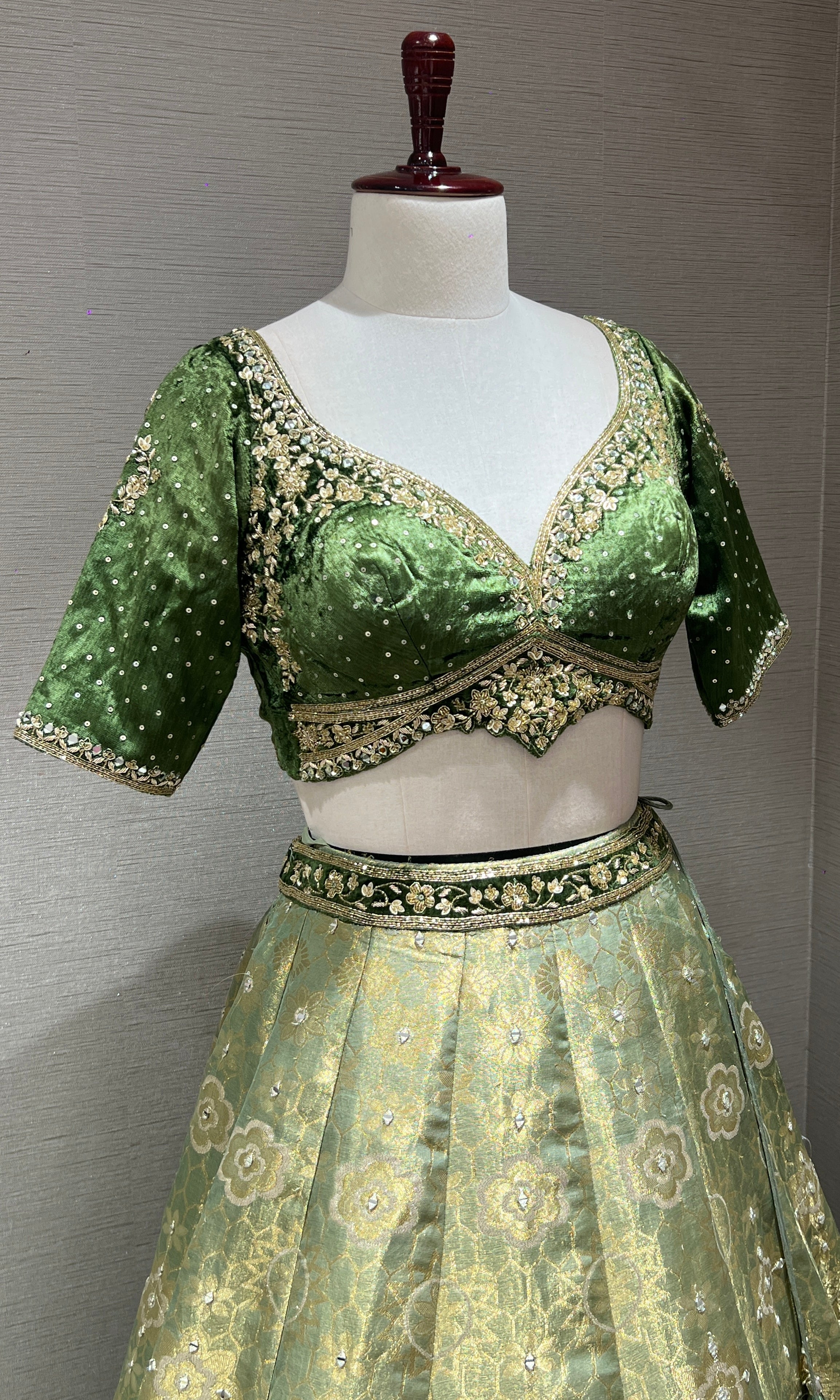 Regal Fern – Banarasi Silk Lehenga