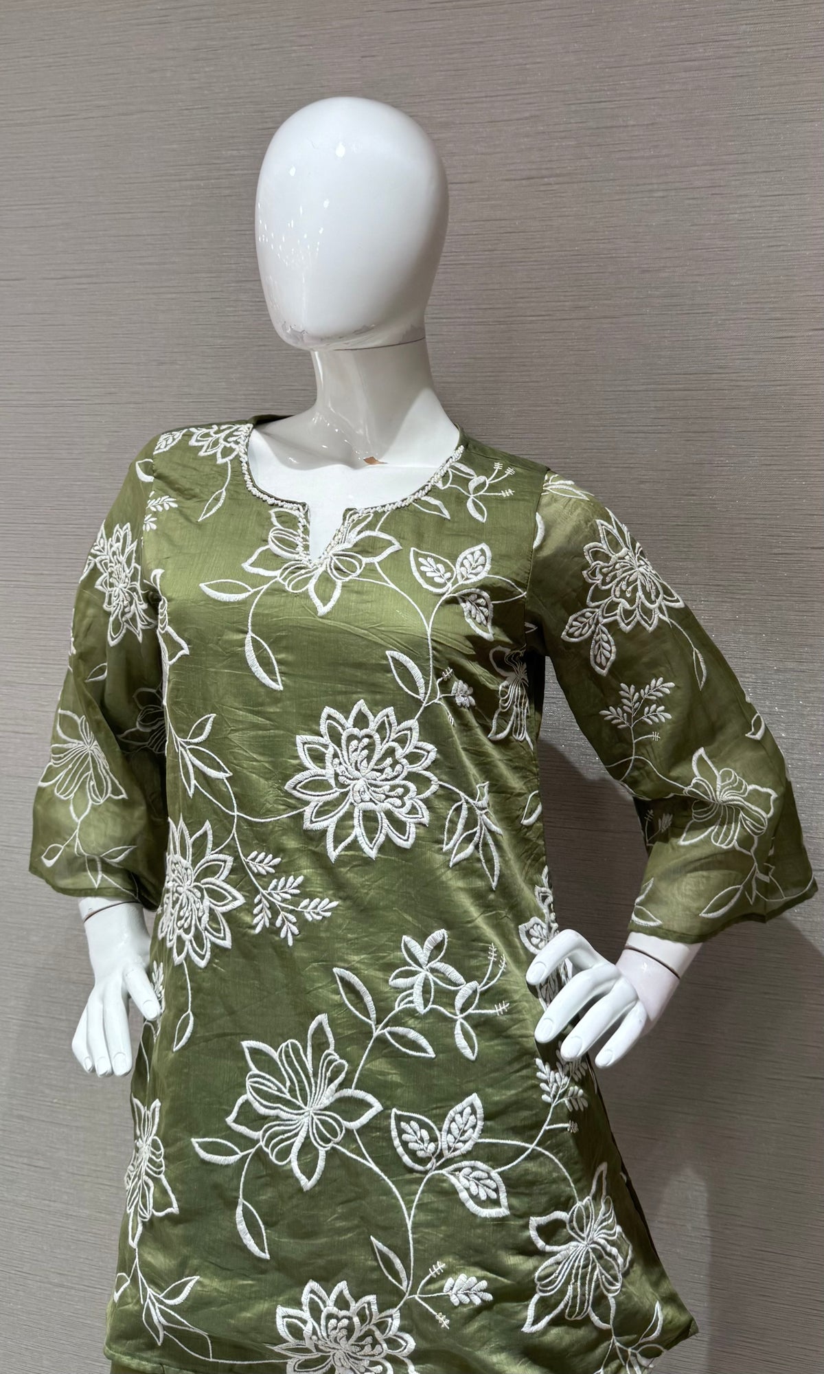 Sage green Petal Floral Cord Set