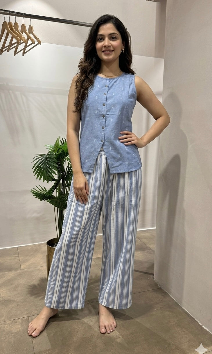 Light blue ethnic cord set