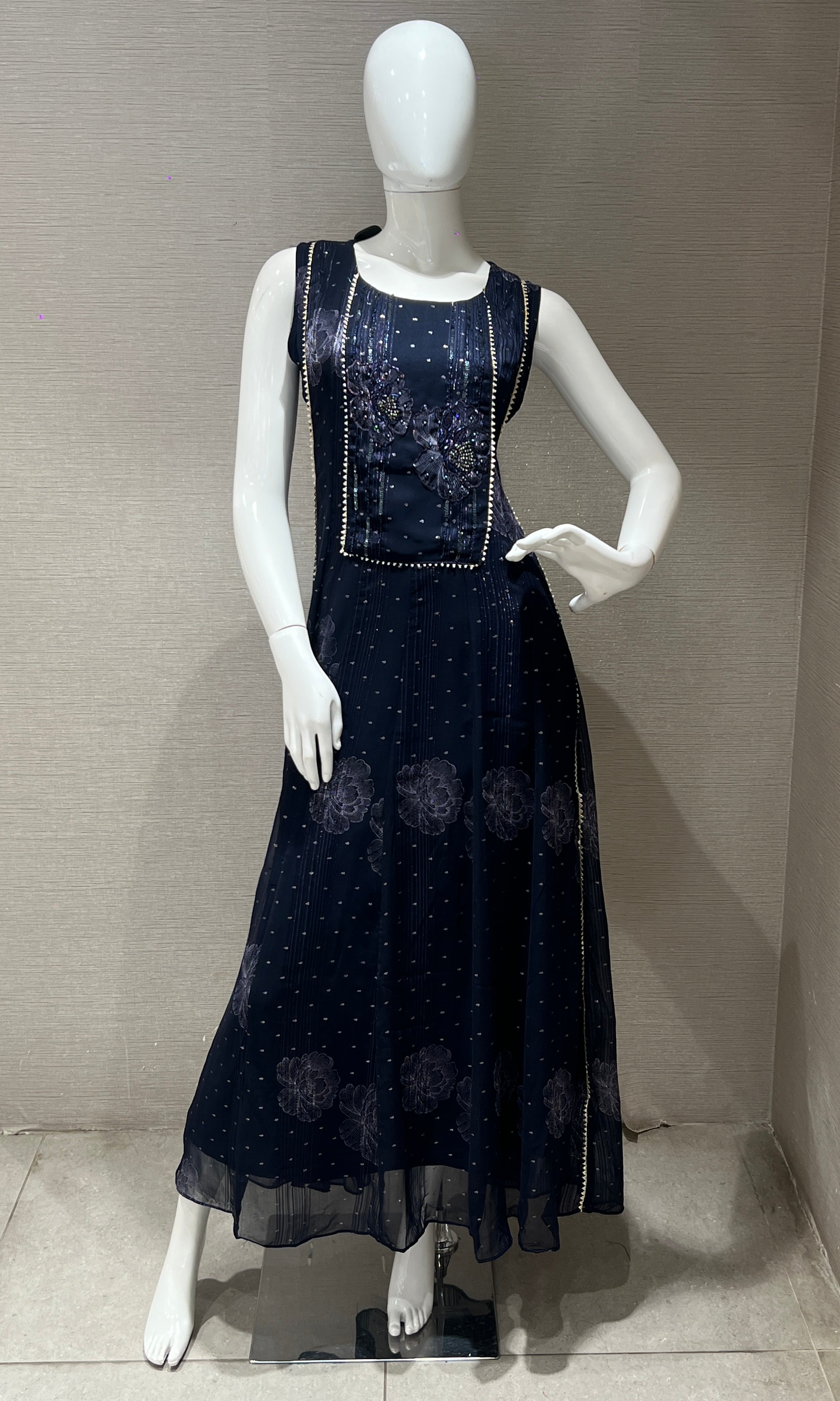 Navy blue long dress