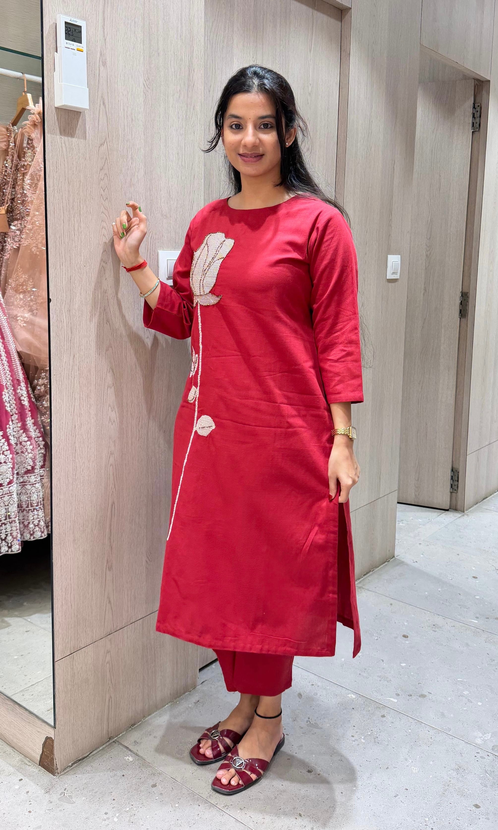 RED ROSE 2 PIECE KURTA SET