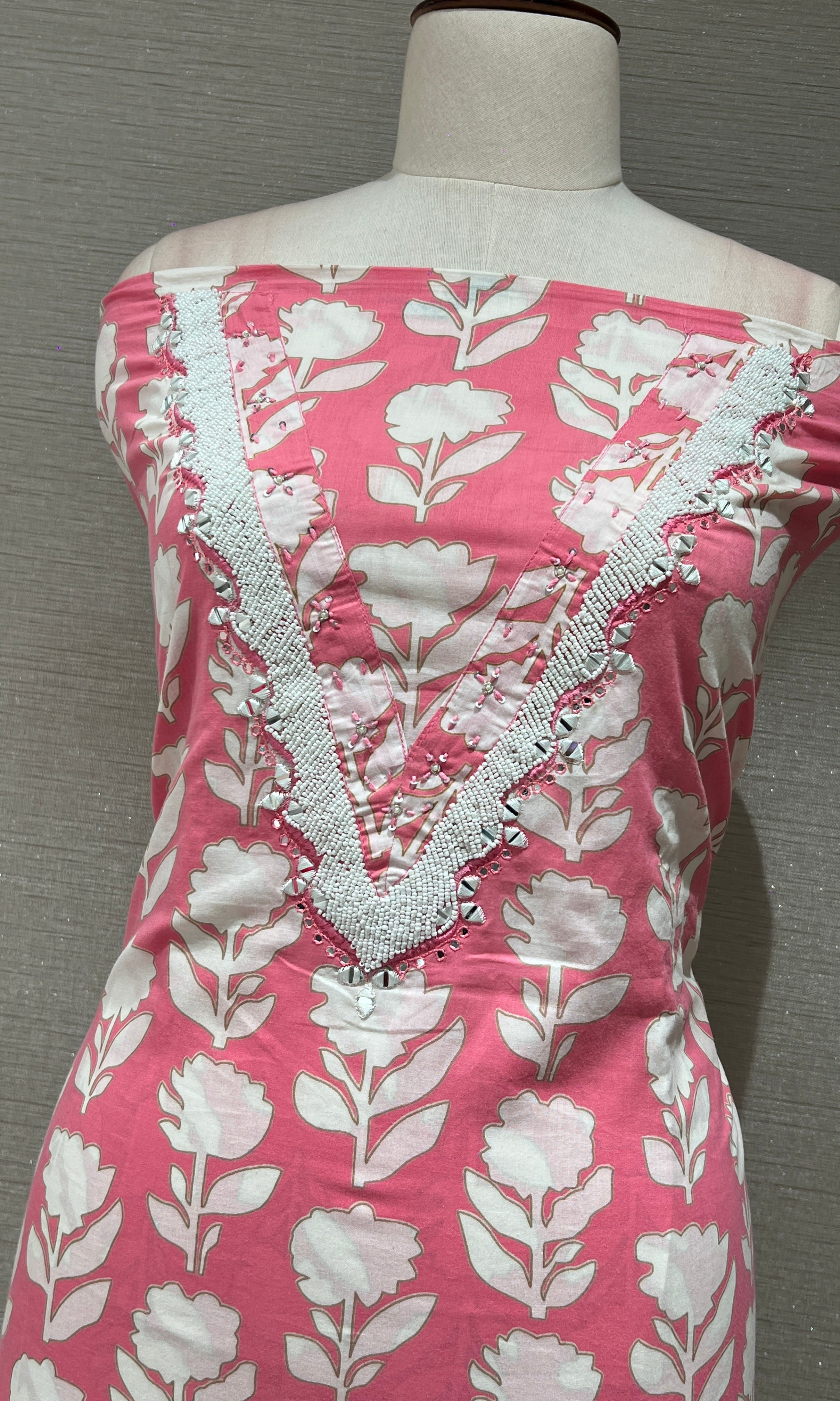 Light pink dress material