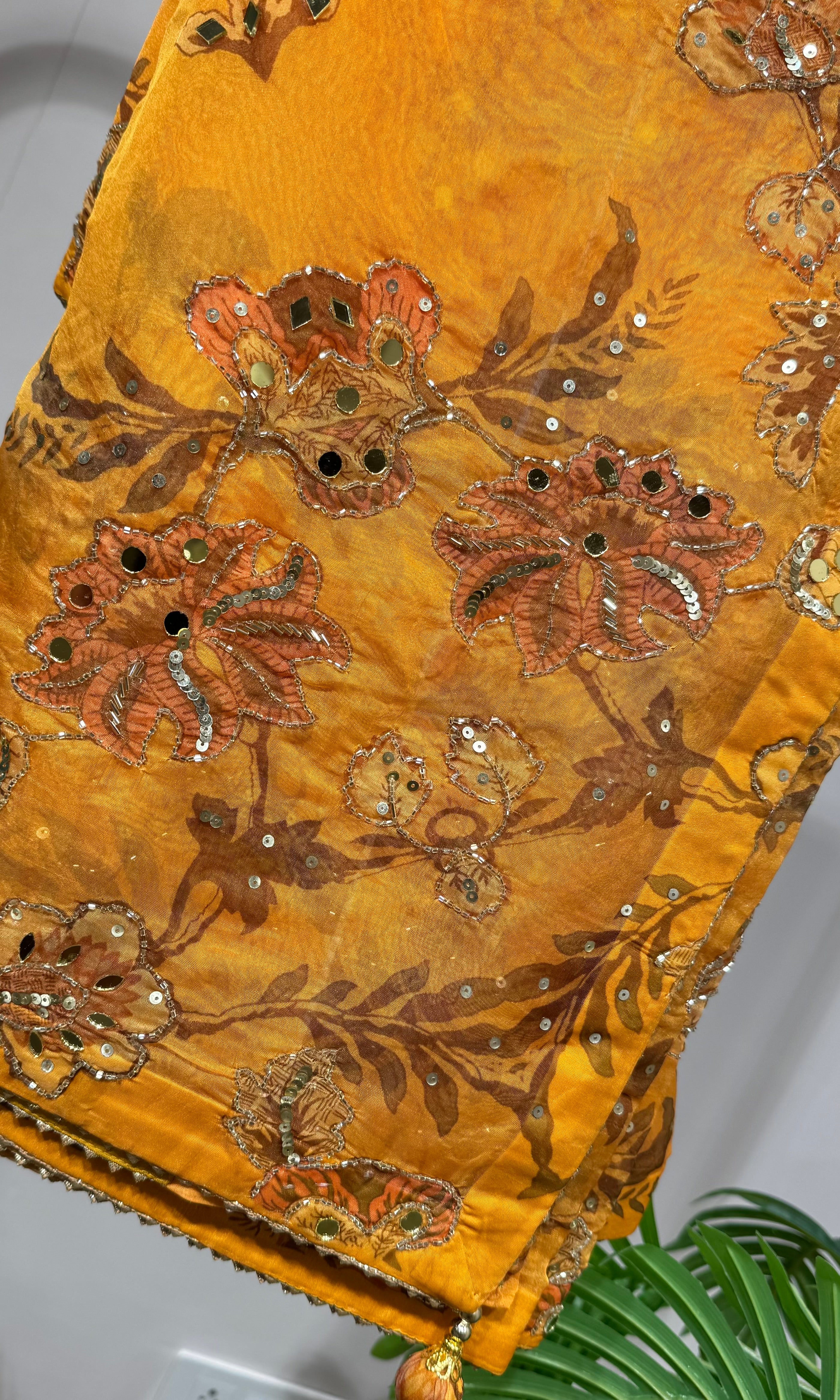 Yellow DESIGNER saree with blouse