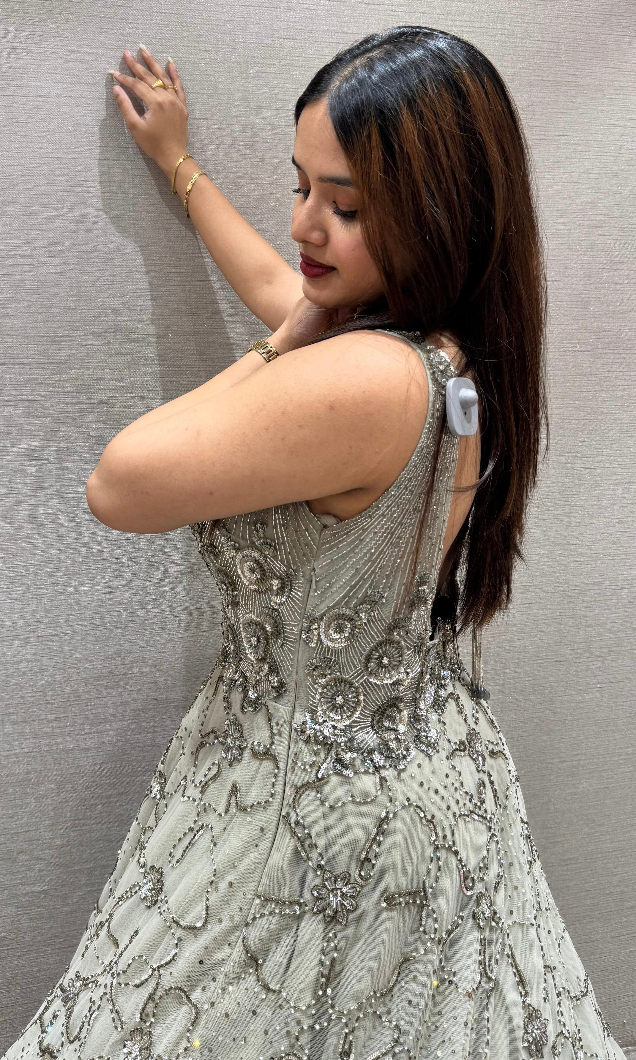 Light green long dress