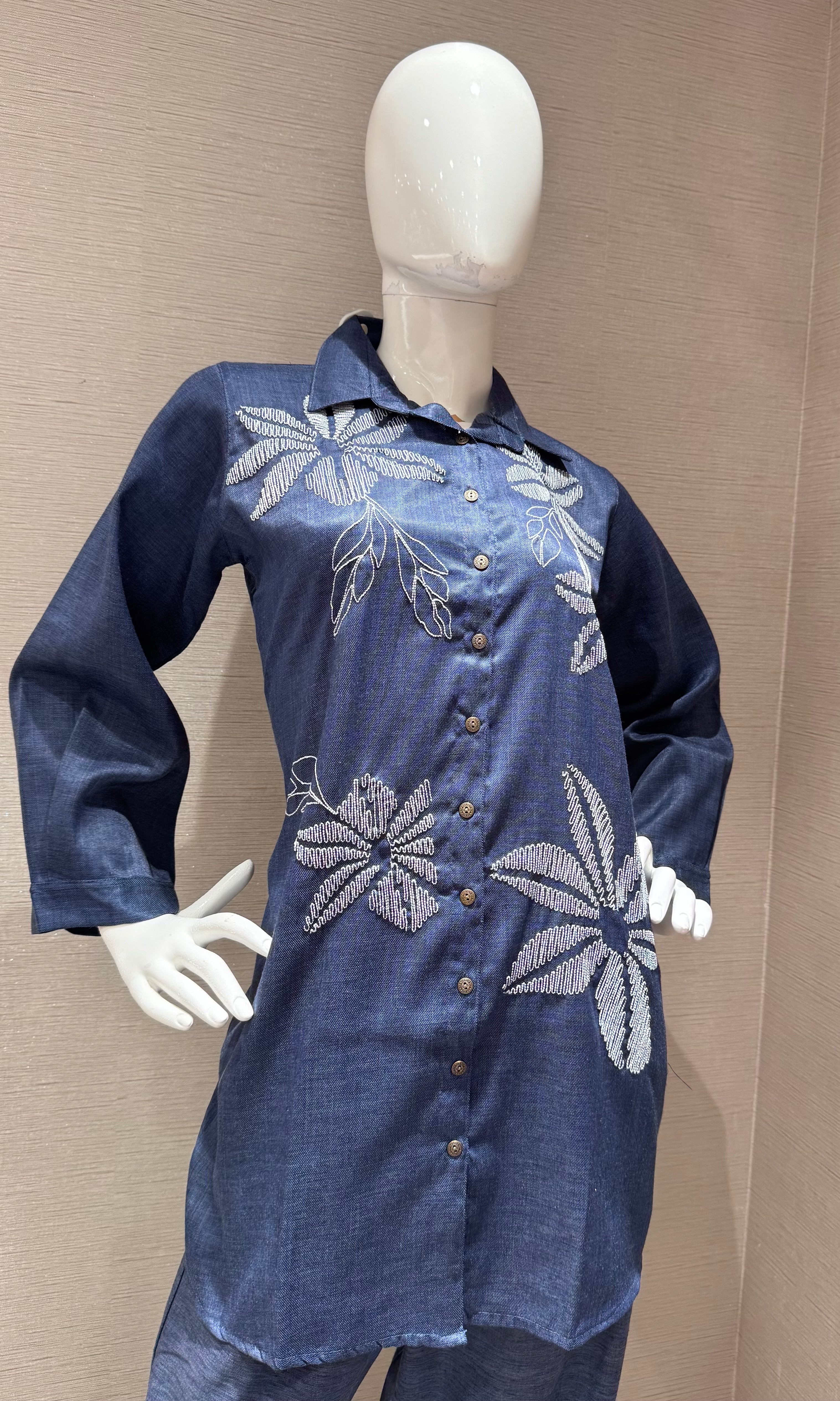 Blue Floral Cord set