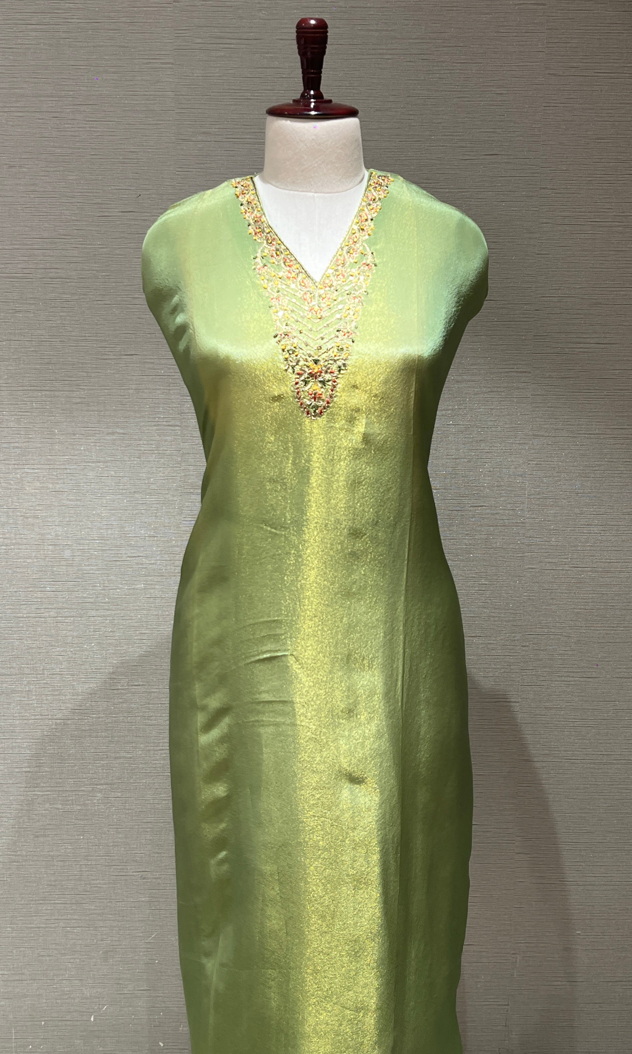 Green dress material