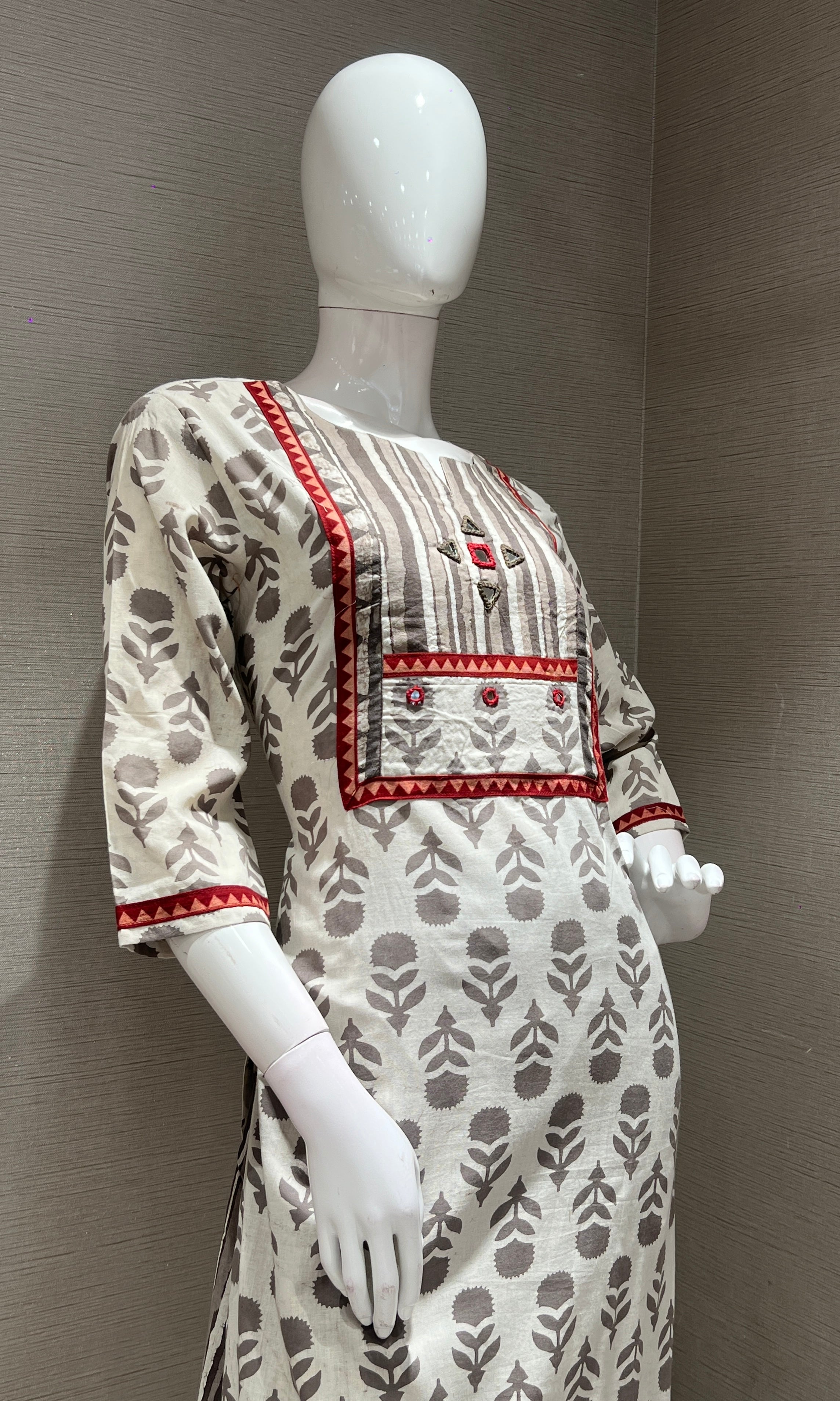 Grey EMBROIDERED kurta set