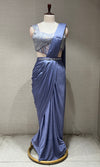Lavender drape saree WITH BLOUSE & BELT
