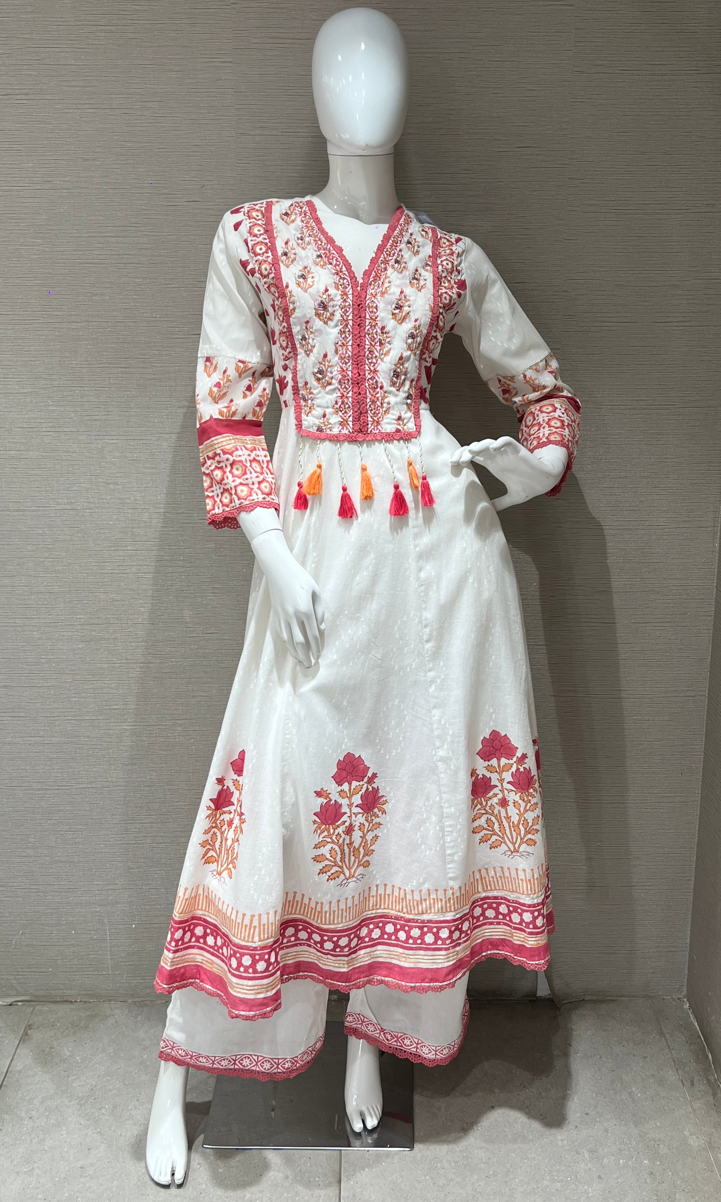 Baby Pink  Anarkali with Palazzo