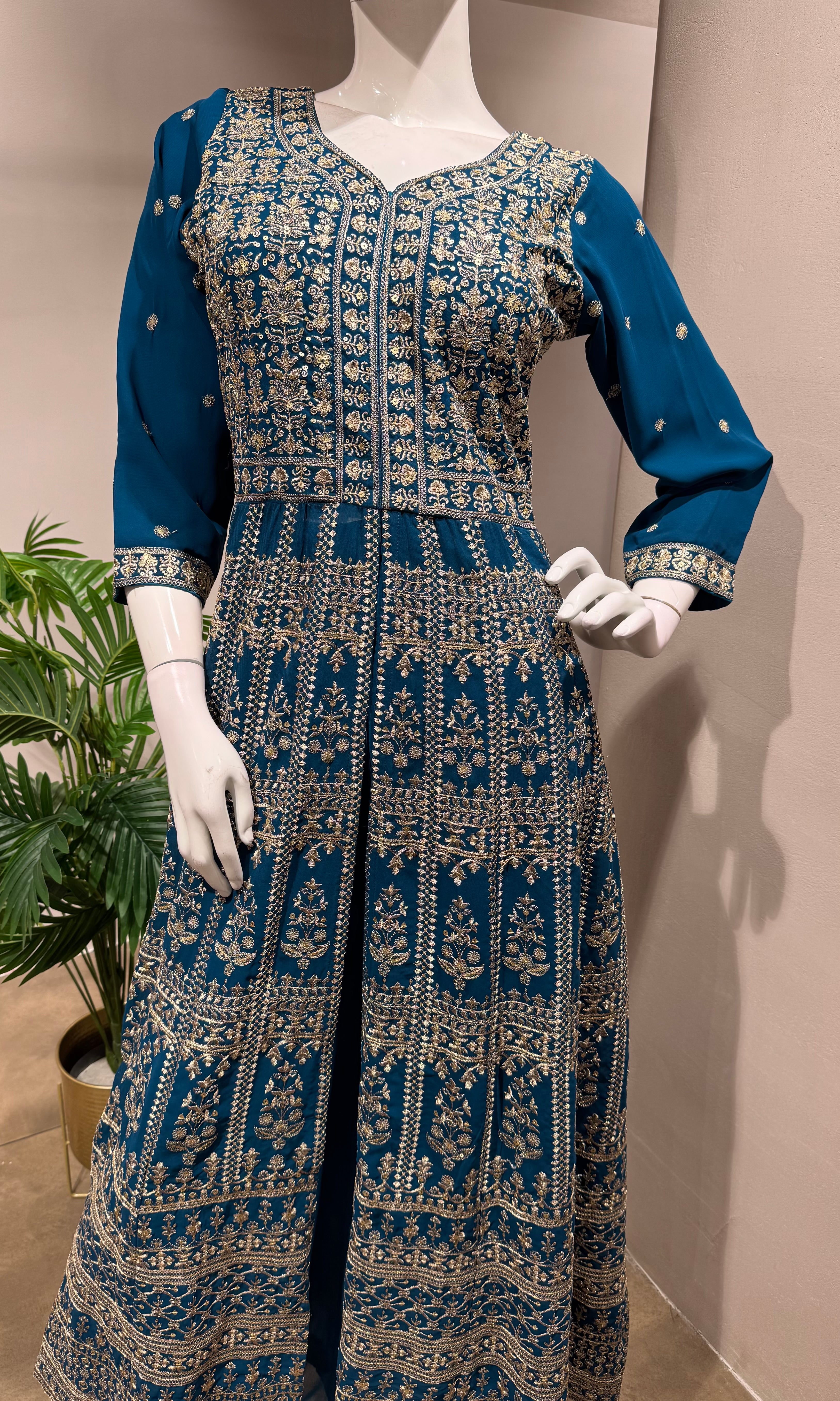 RAMA Embroidered front Slit anarkali set