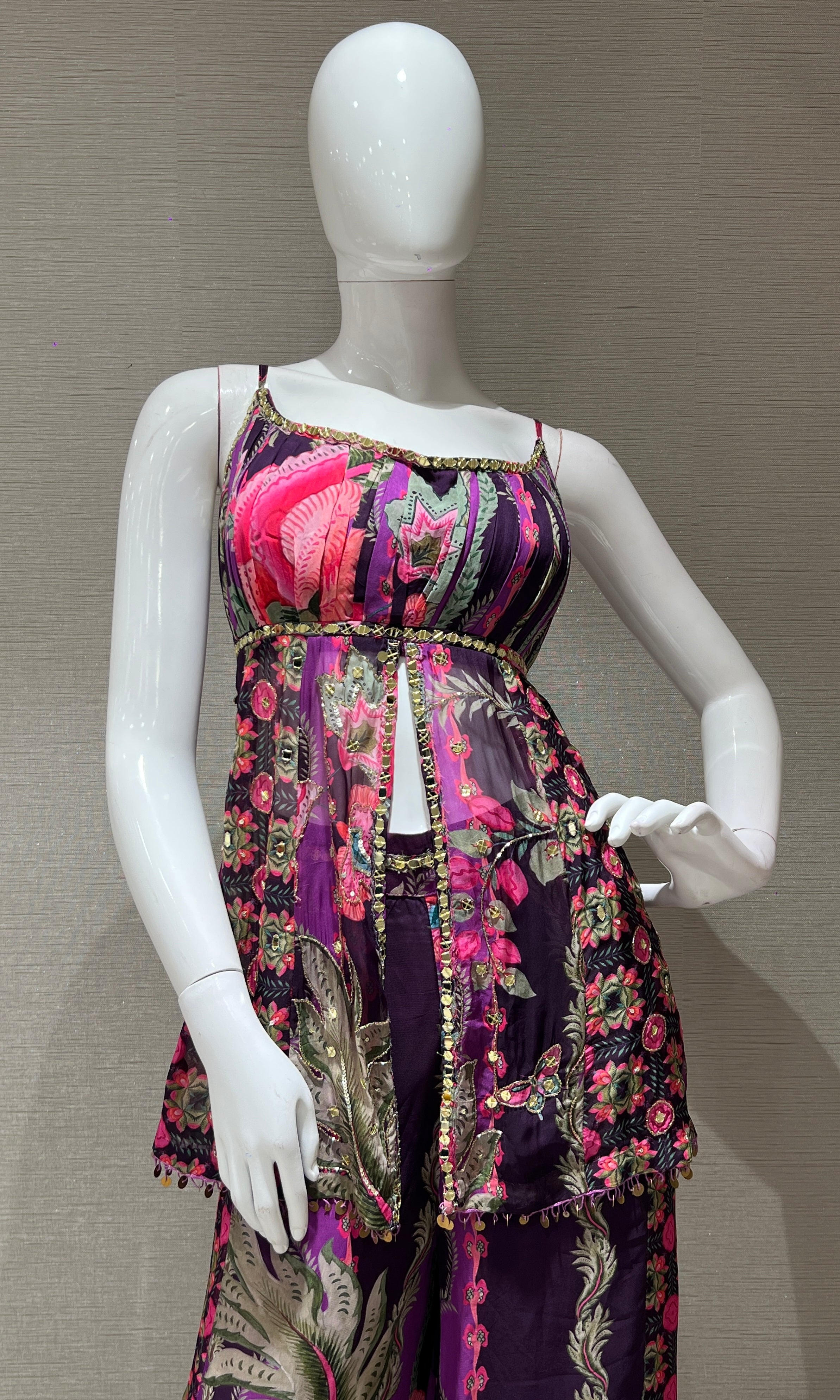 Purple floral fantasy palazoo