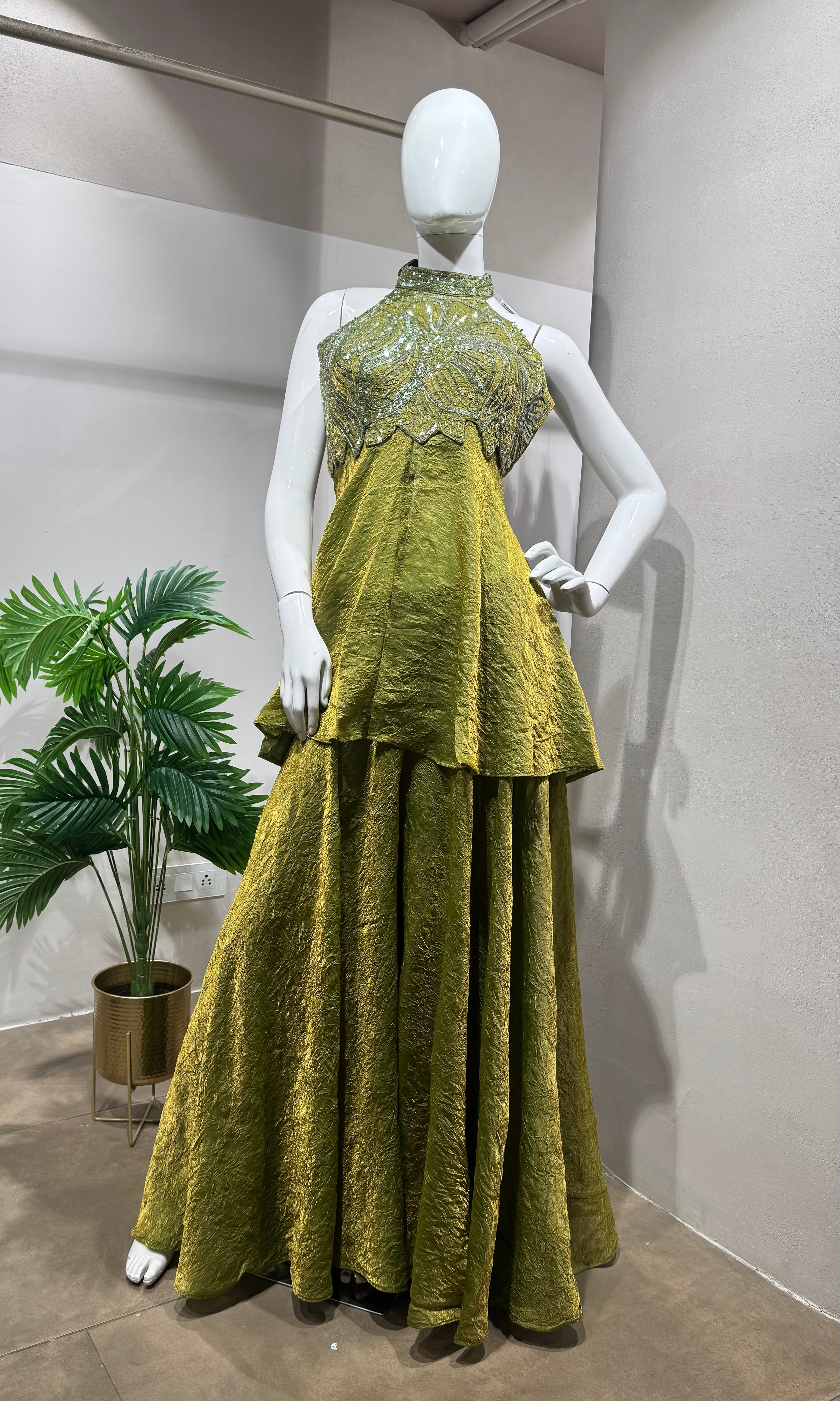 Mehendi Green Embroidered PALAZZO SET