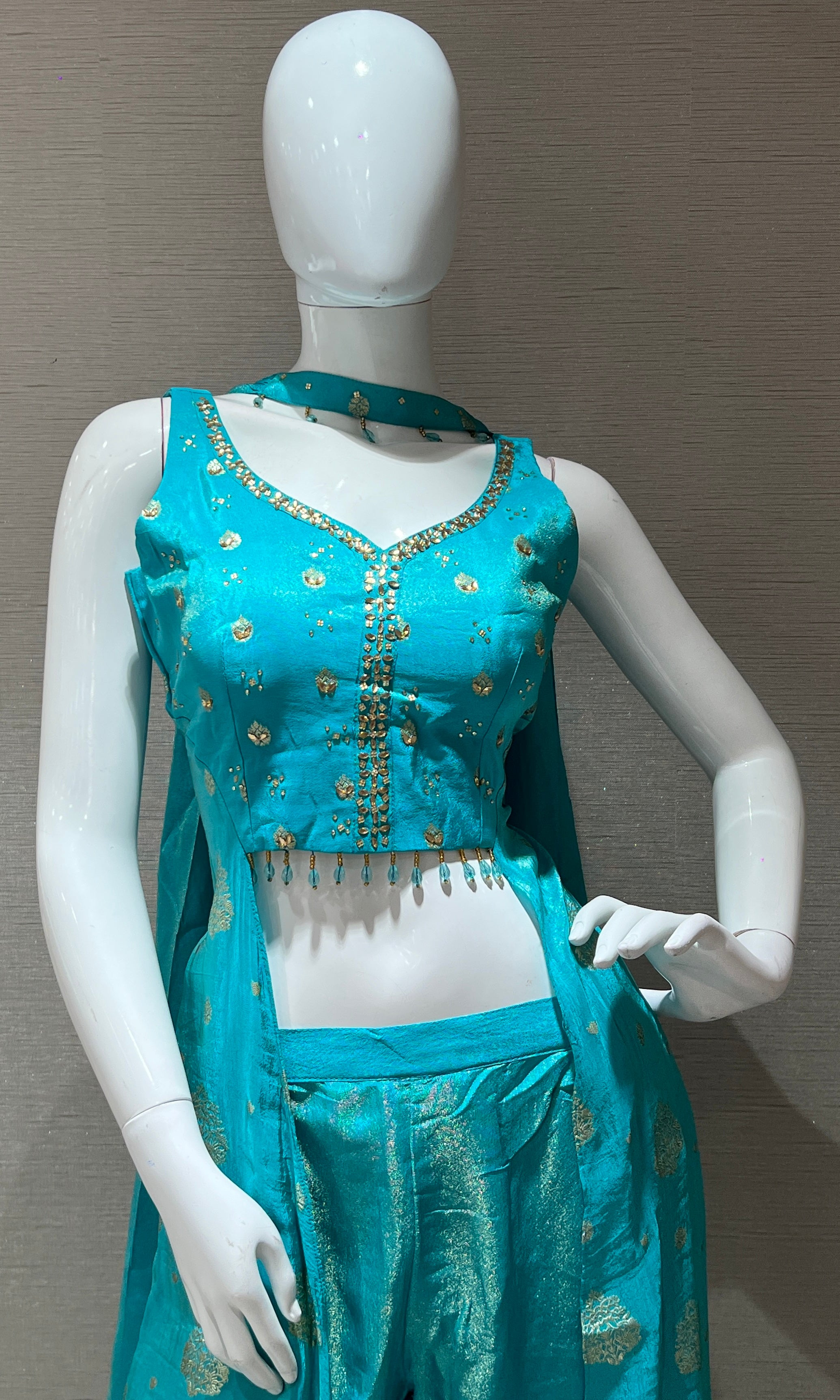 Sea blue Indo western