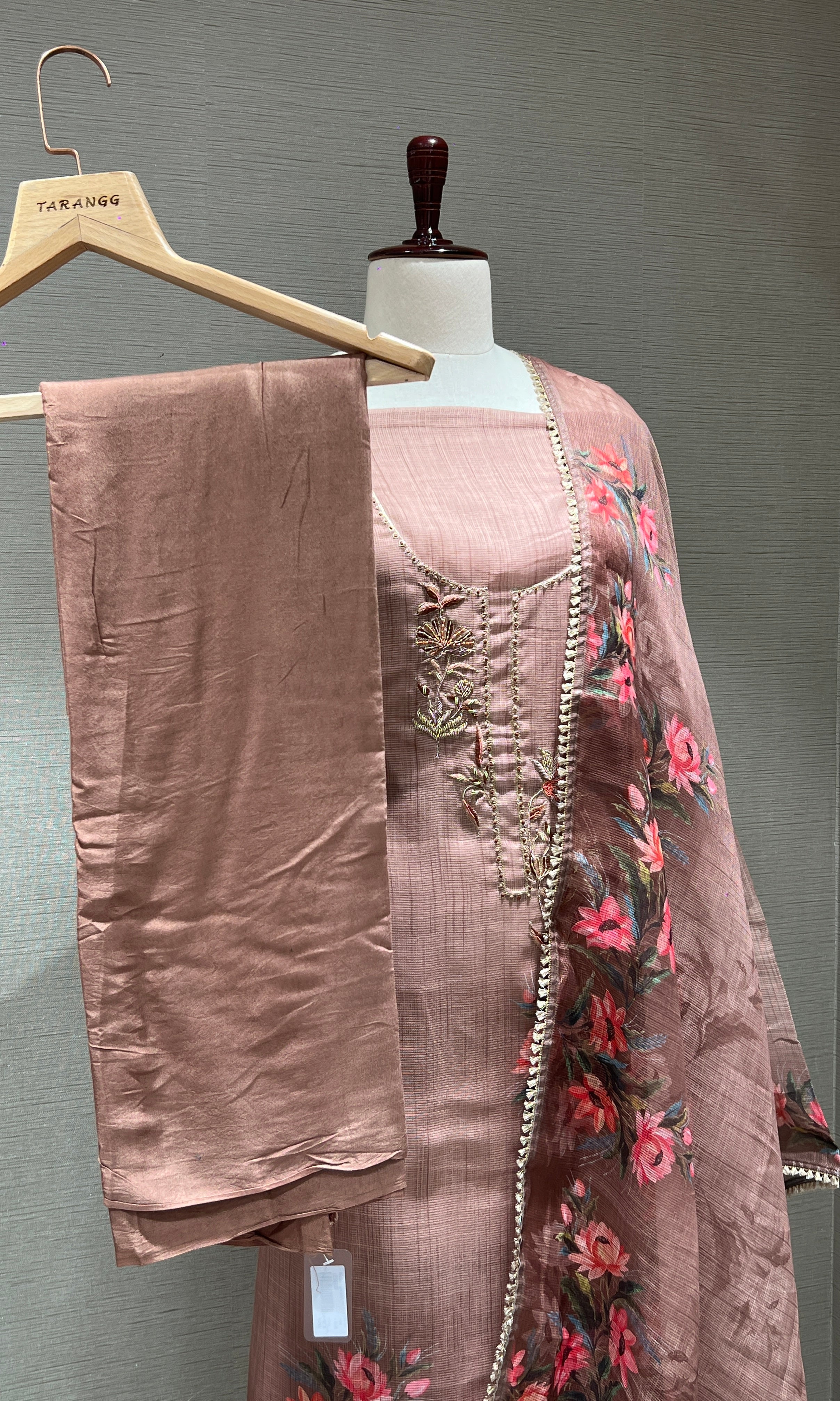 Brown dress material