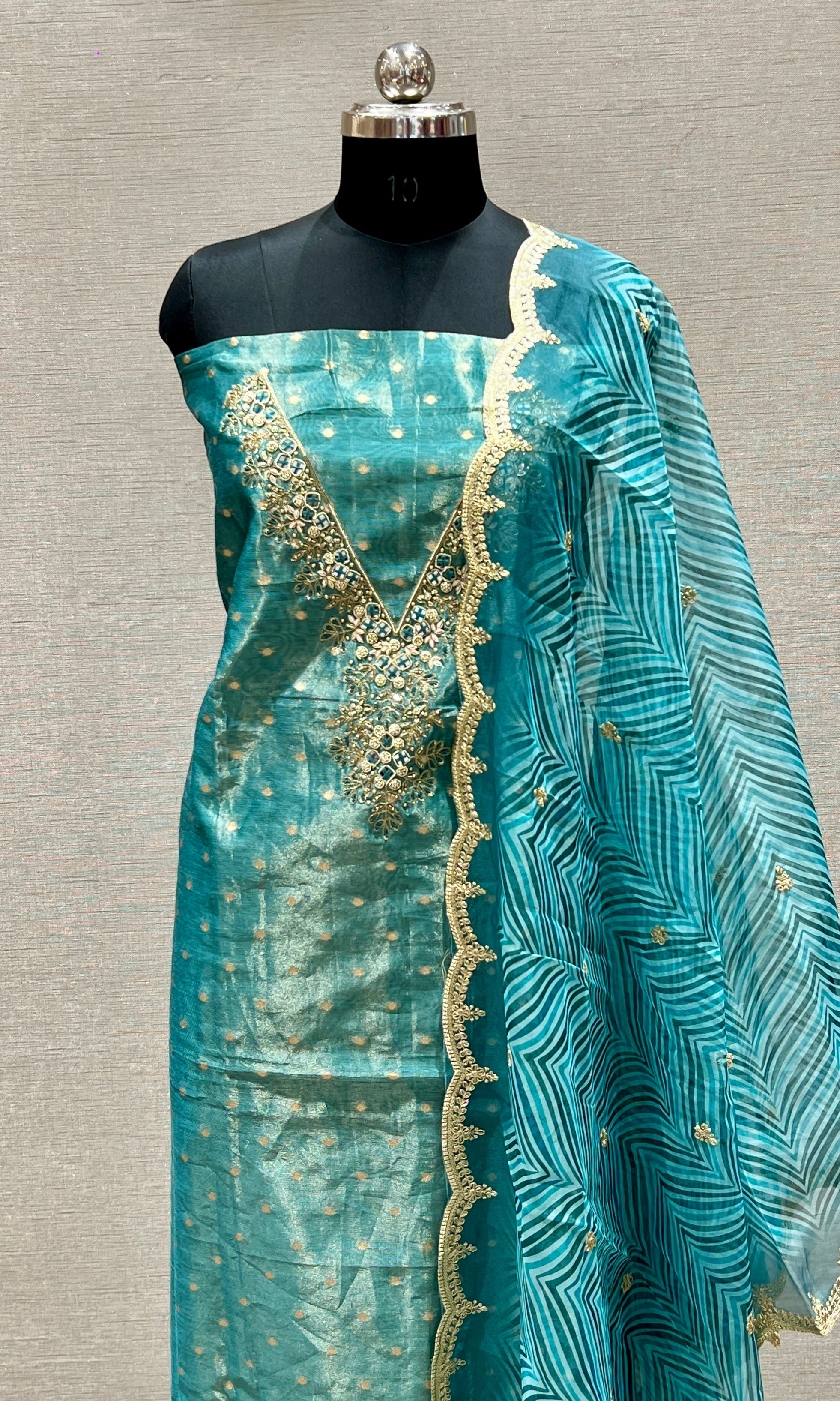 Light blue dress material