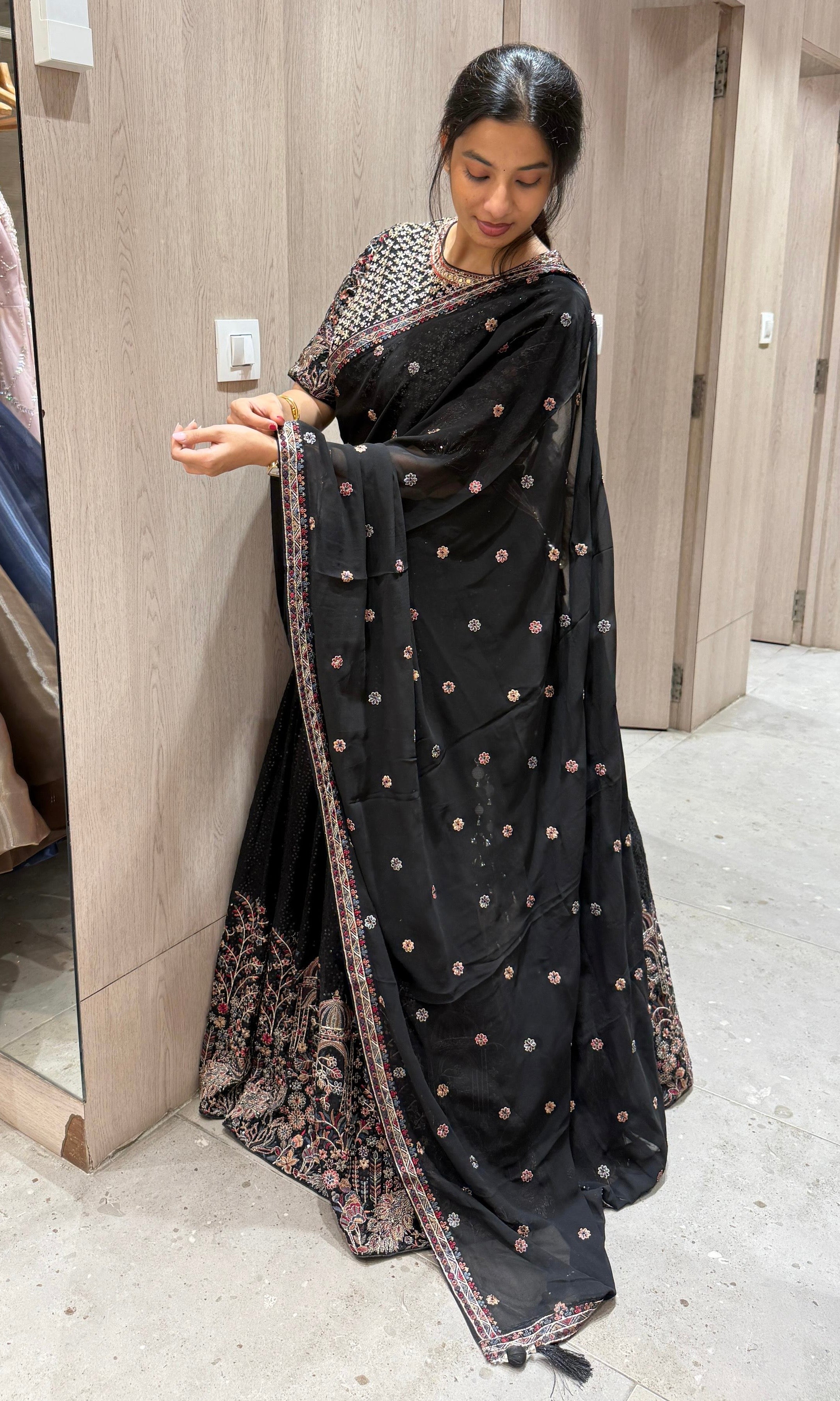 Elegant Black embellished Lehenga