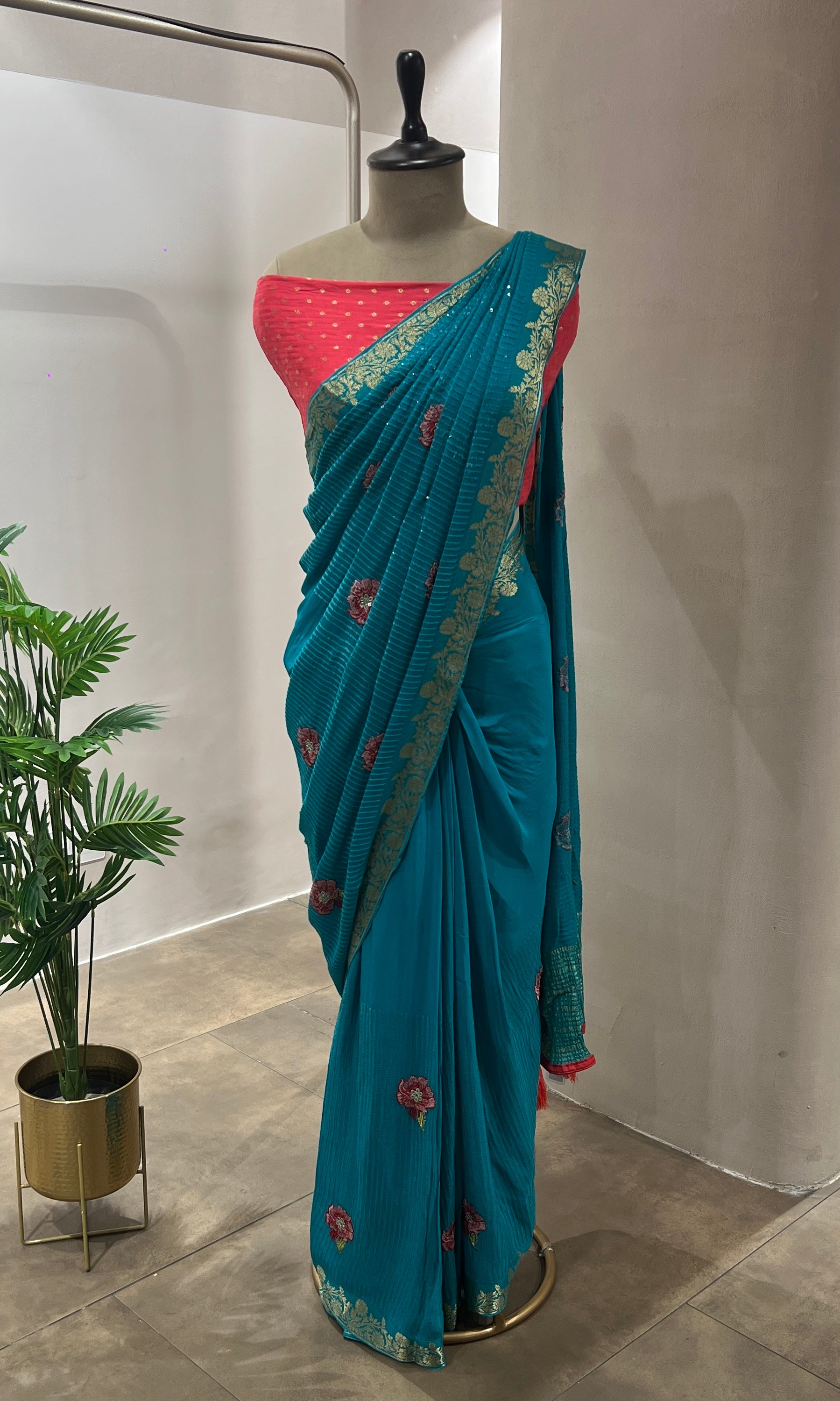Rama FLORAL FANCY SAREE