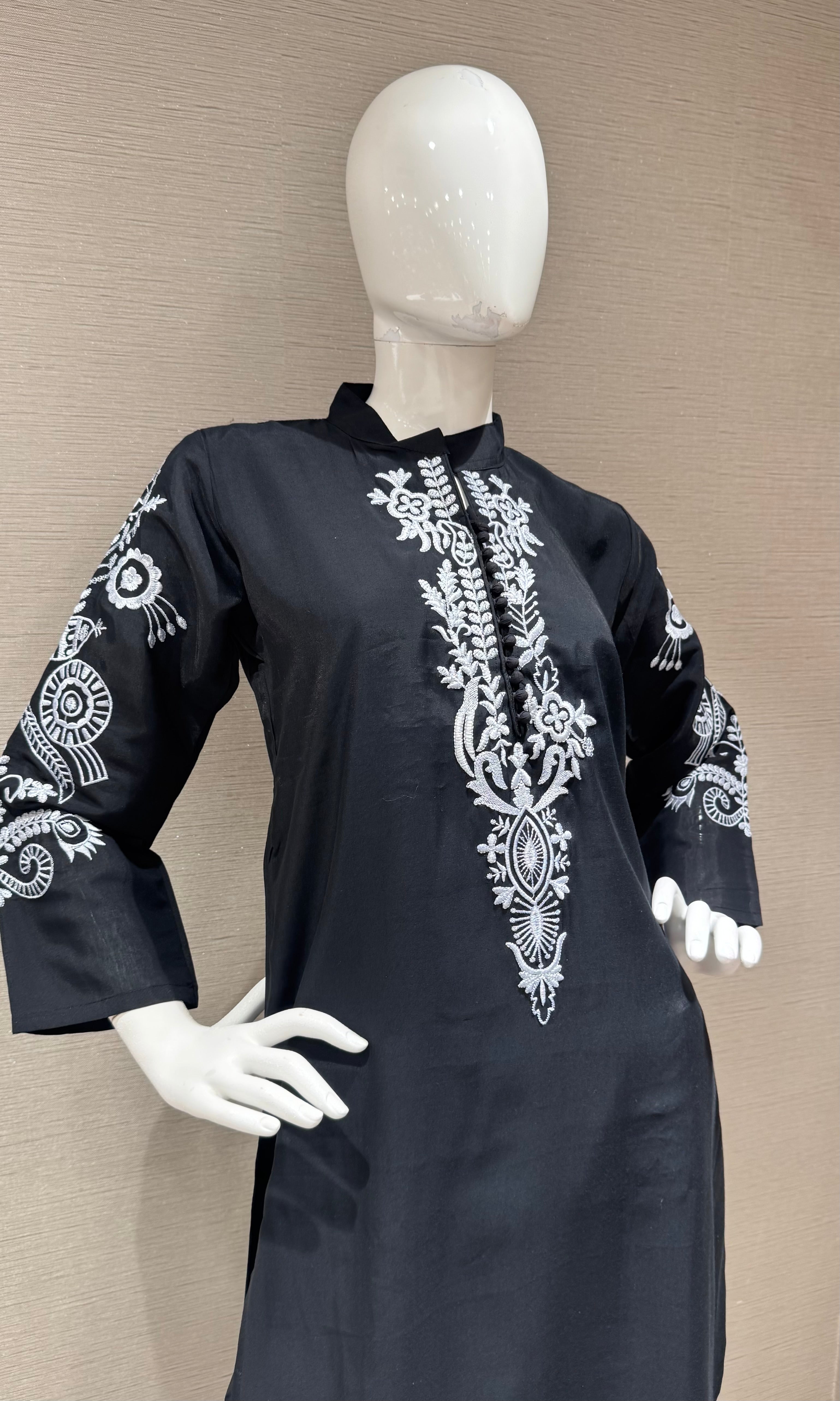 Black Silver & Black Ethnic Kurta set