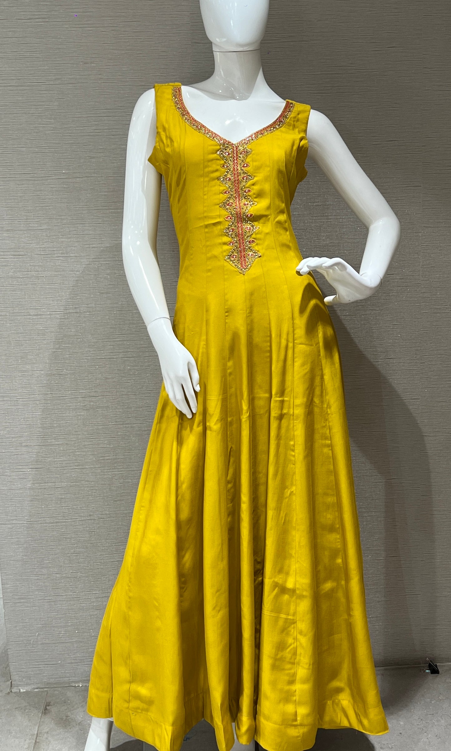 😍Yellow three piece long dress