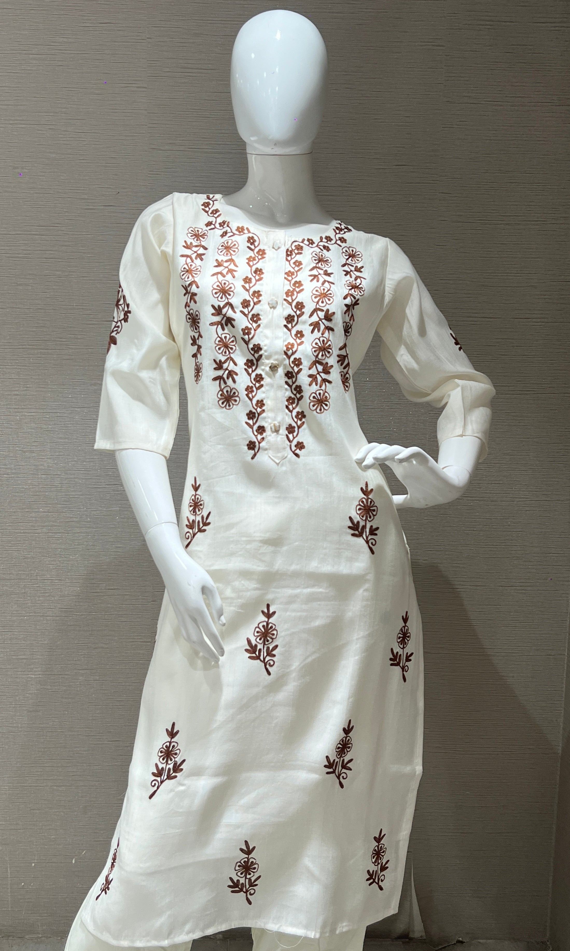 Cream kurti