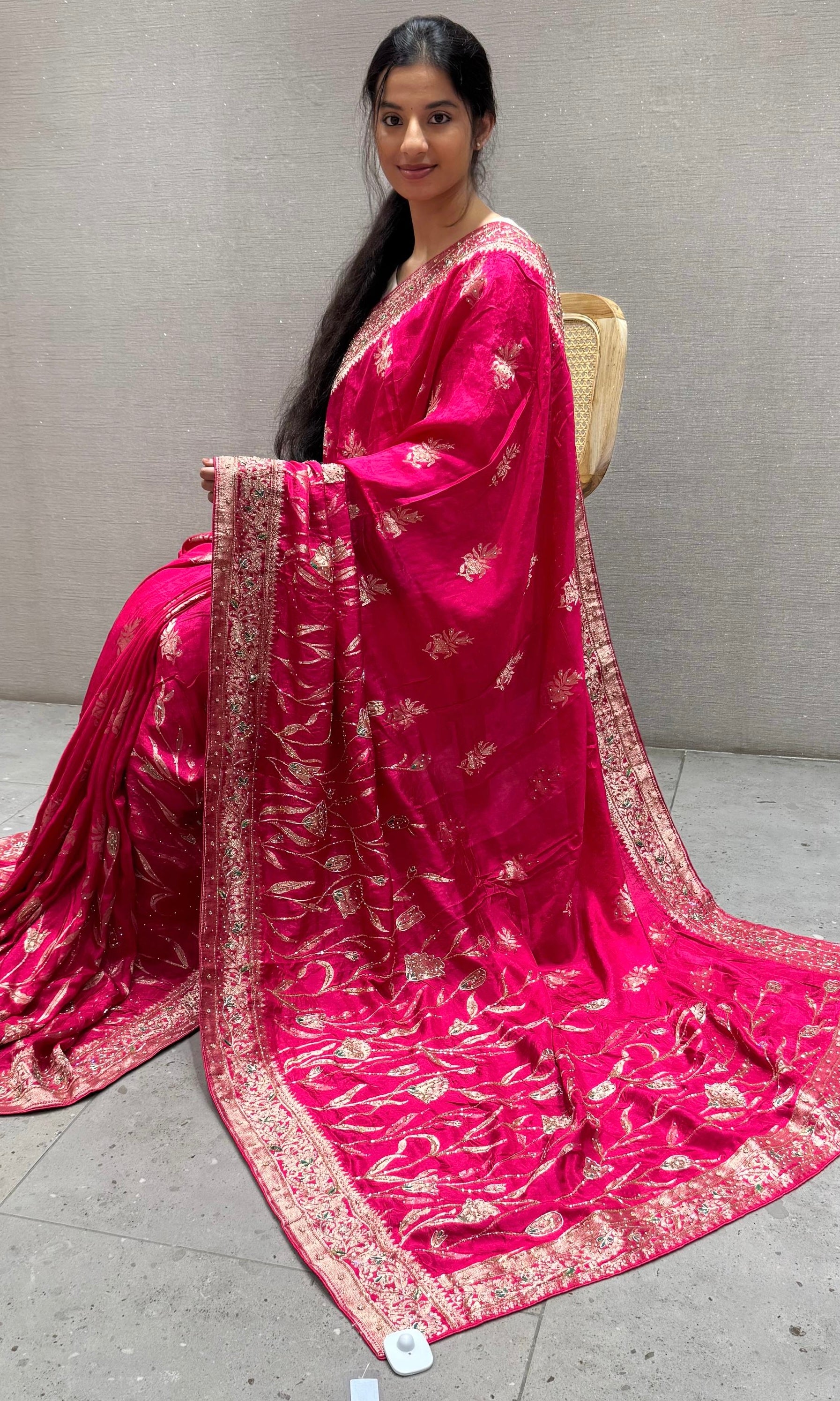 Pink Banarasi saree