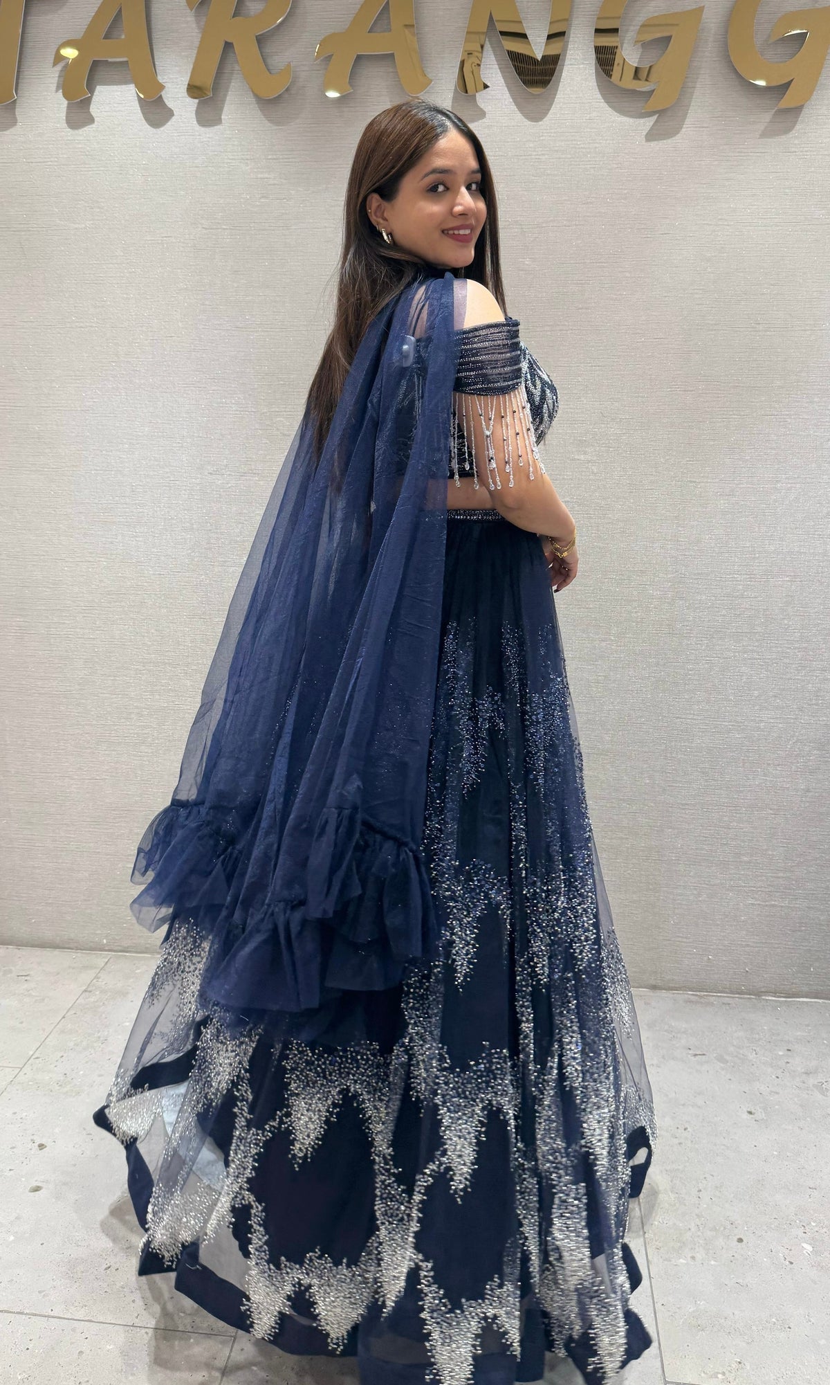Midnight Sparkle Embellished Lehenga Set