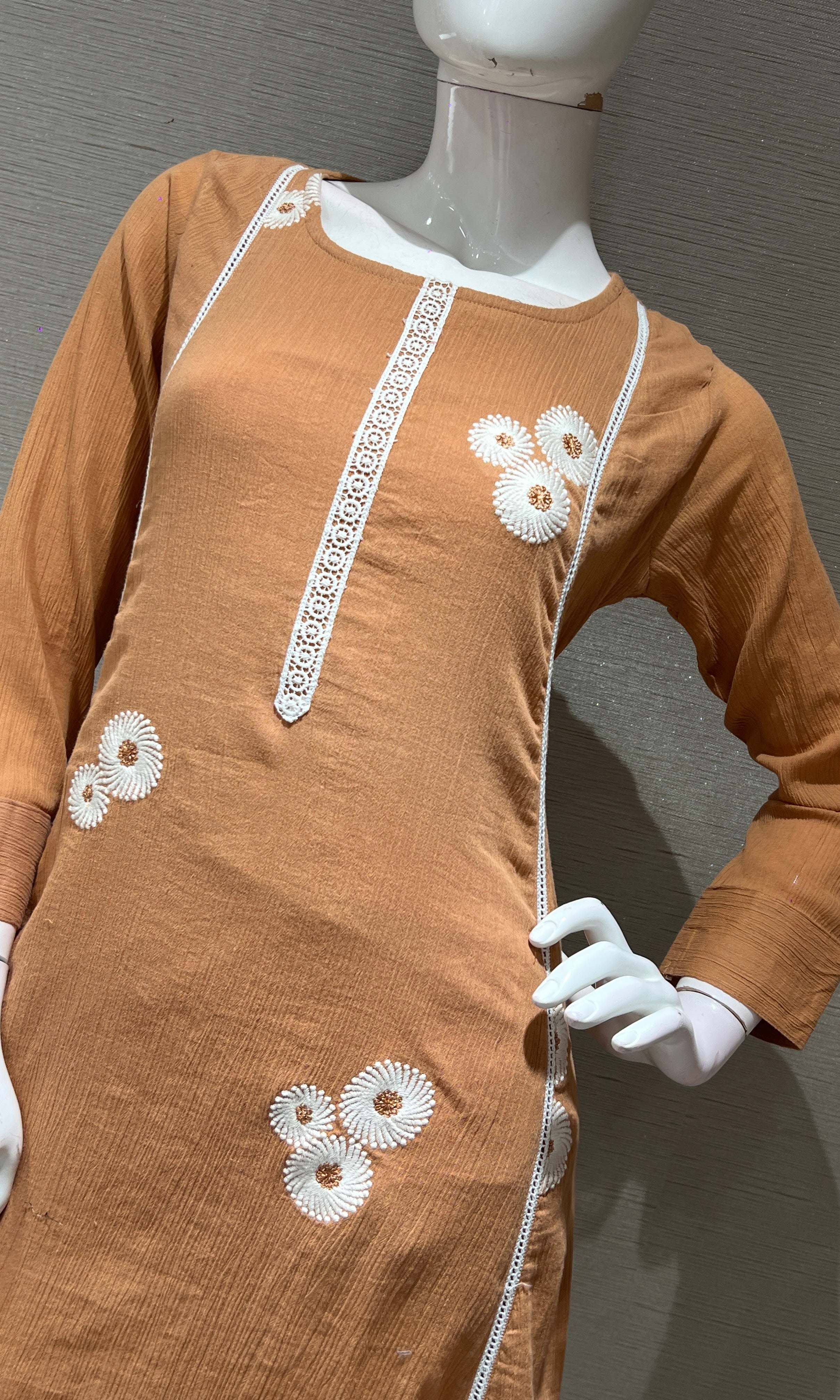 Rust FLORAL KURTI TOP