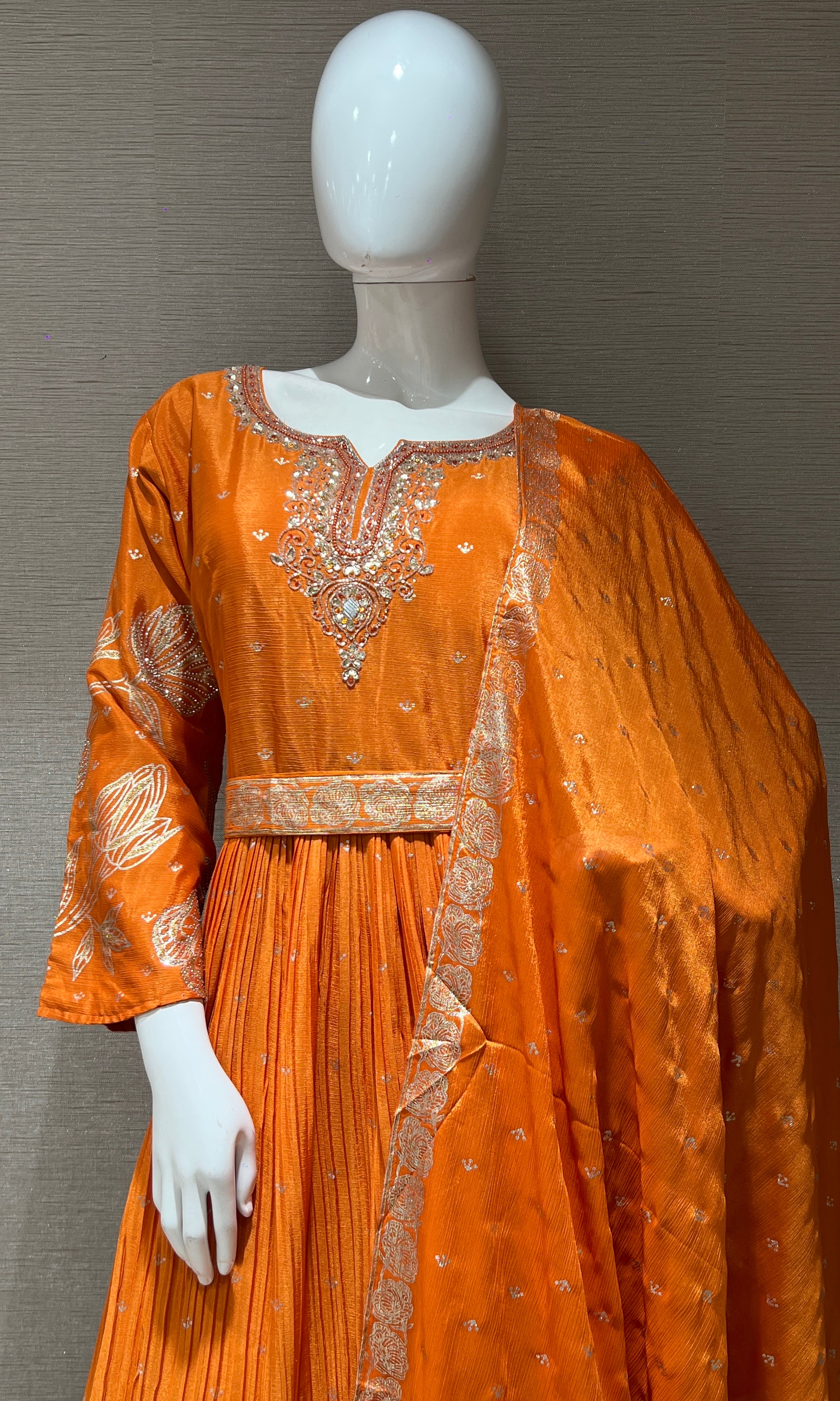 Orange long gown