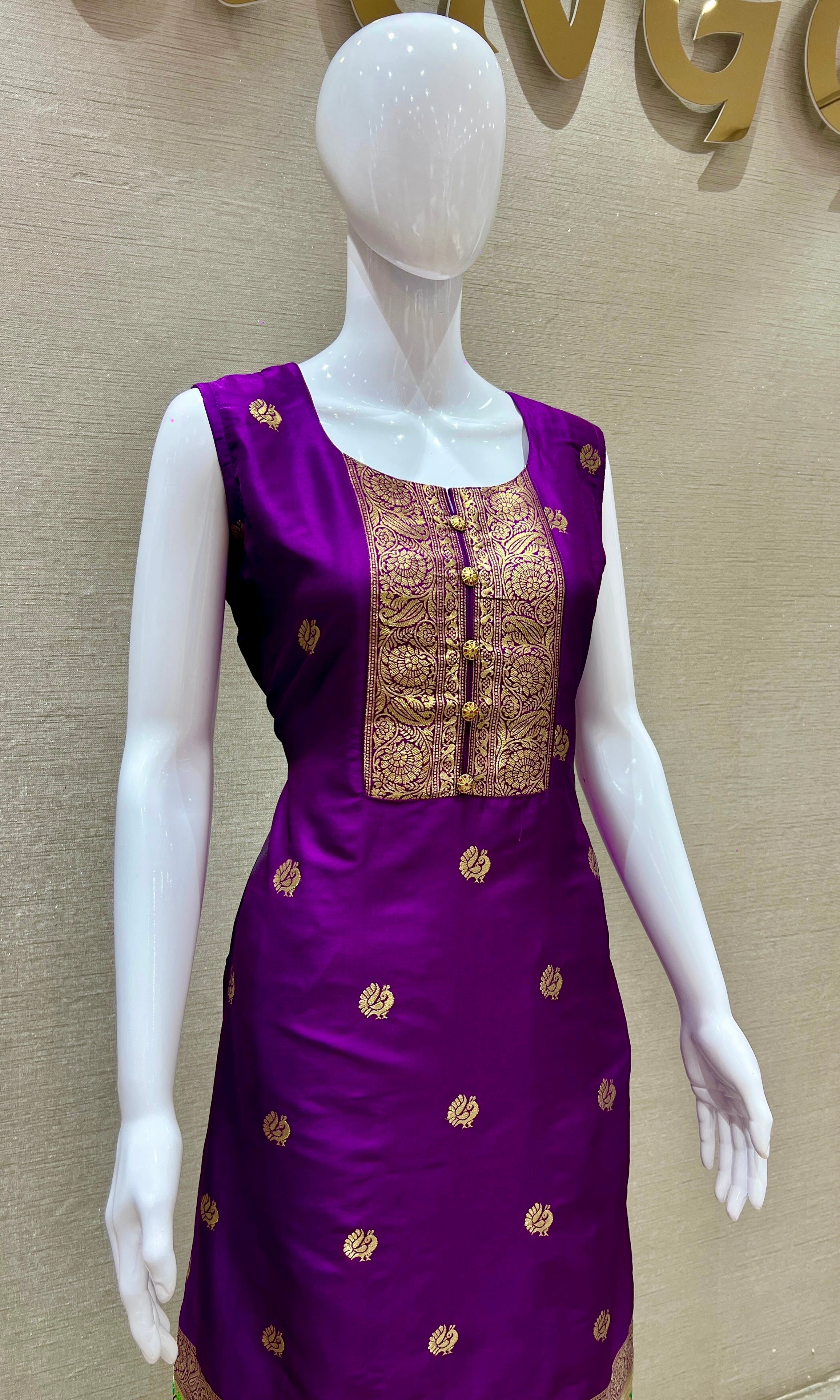 Royal Plum Banarasi Kurta Set