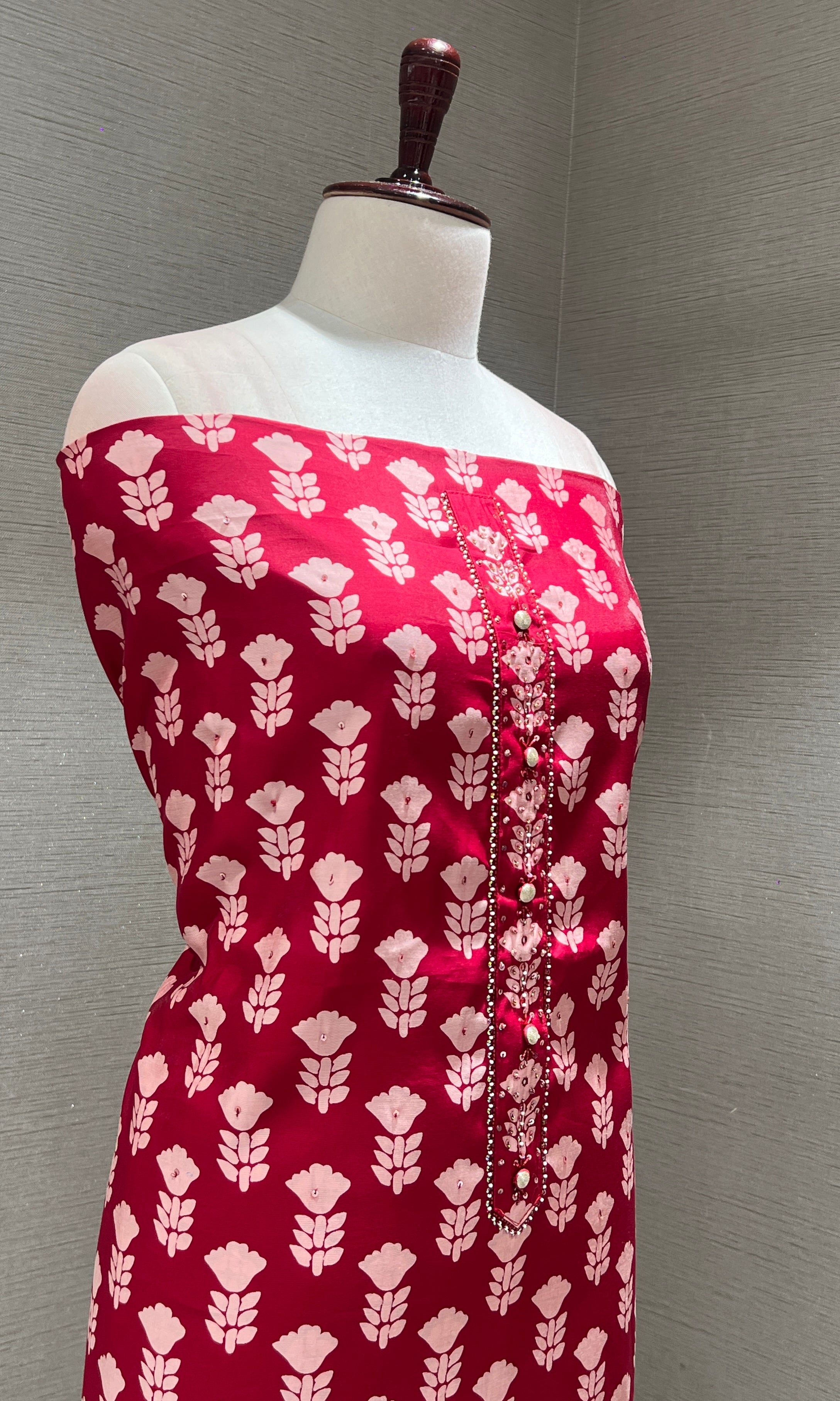 Maroon dress material