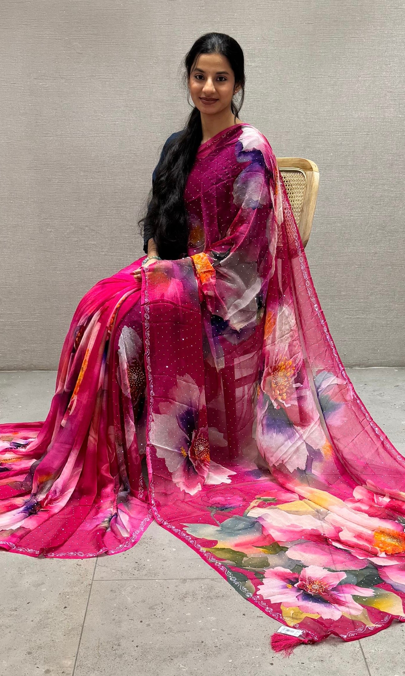 Pink saree