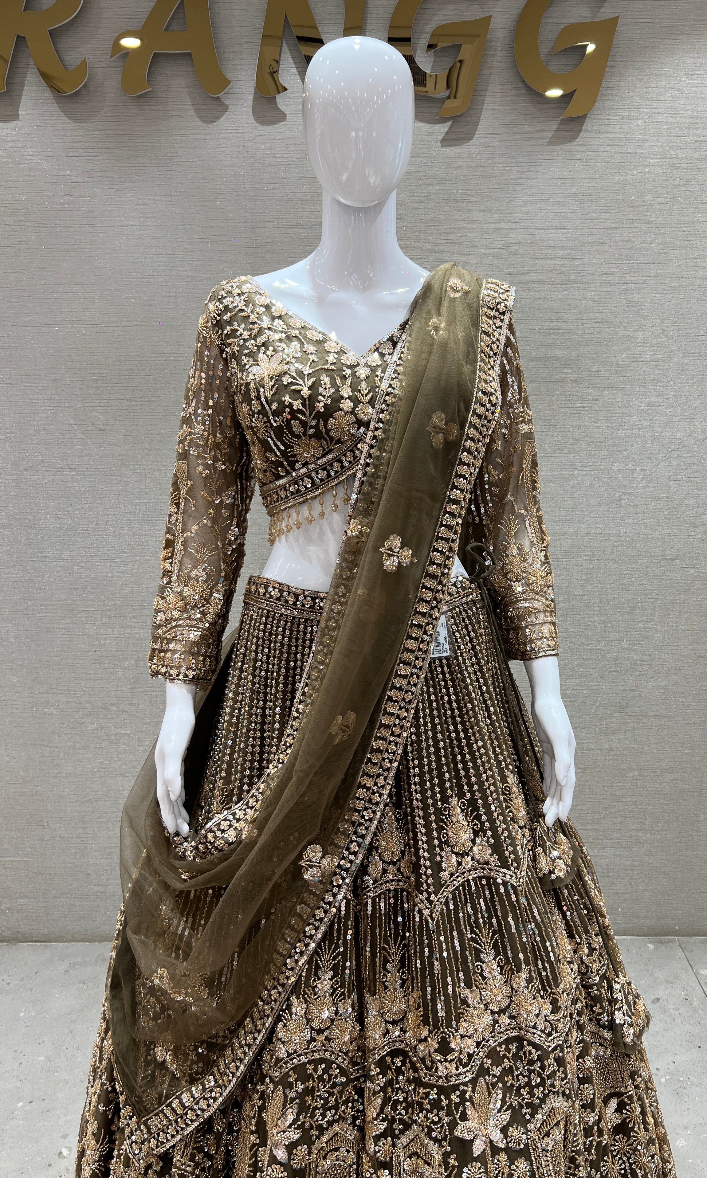 Mehendi green Lehenga