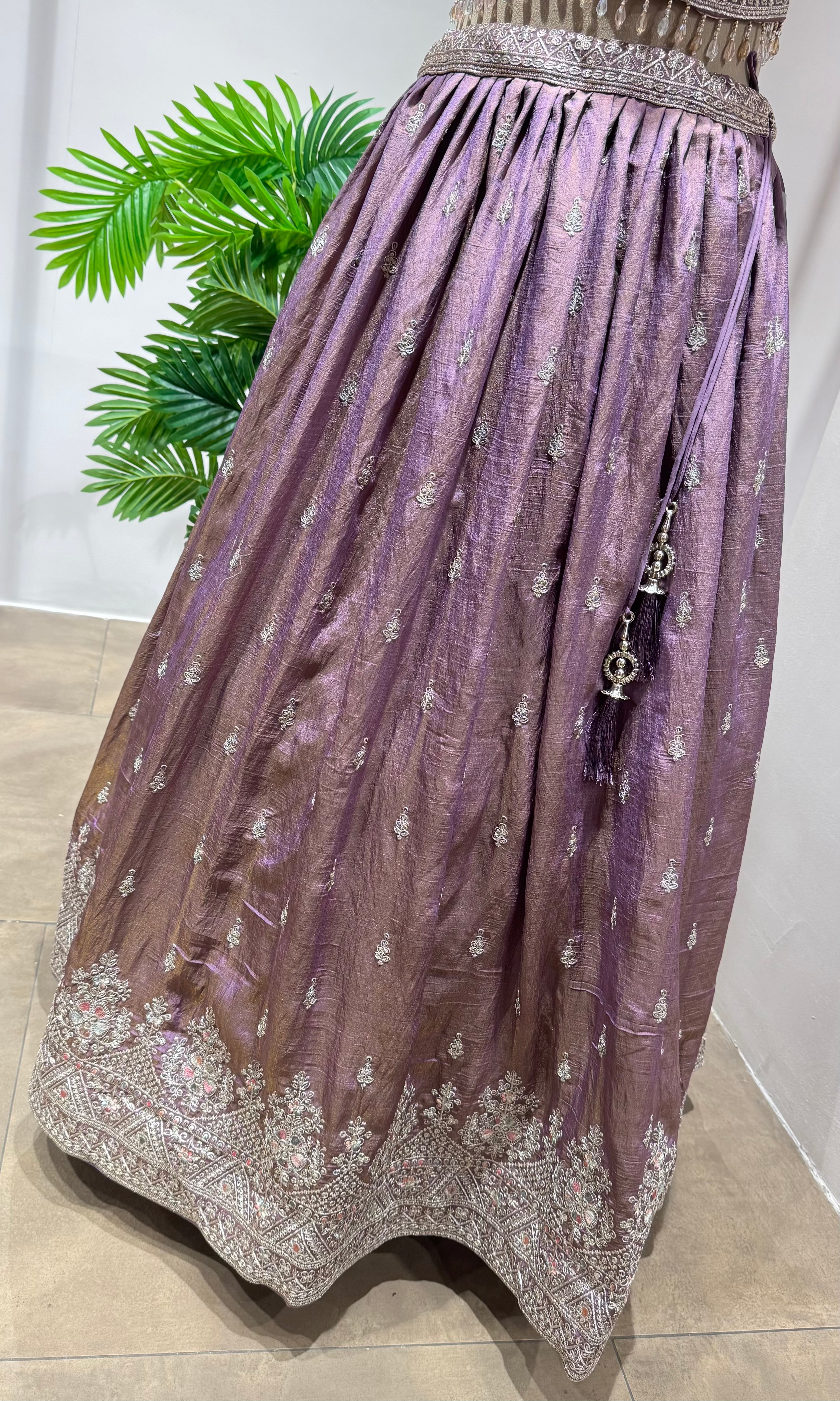 LIGHT PURPLE Lehenga with Zari Embroidery
