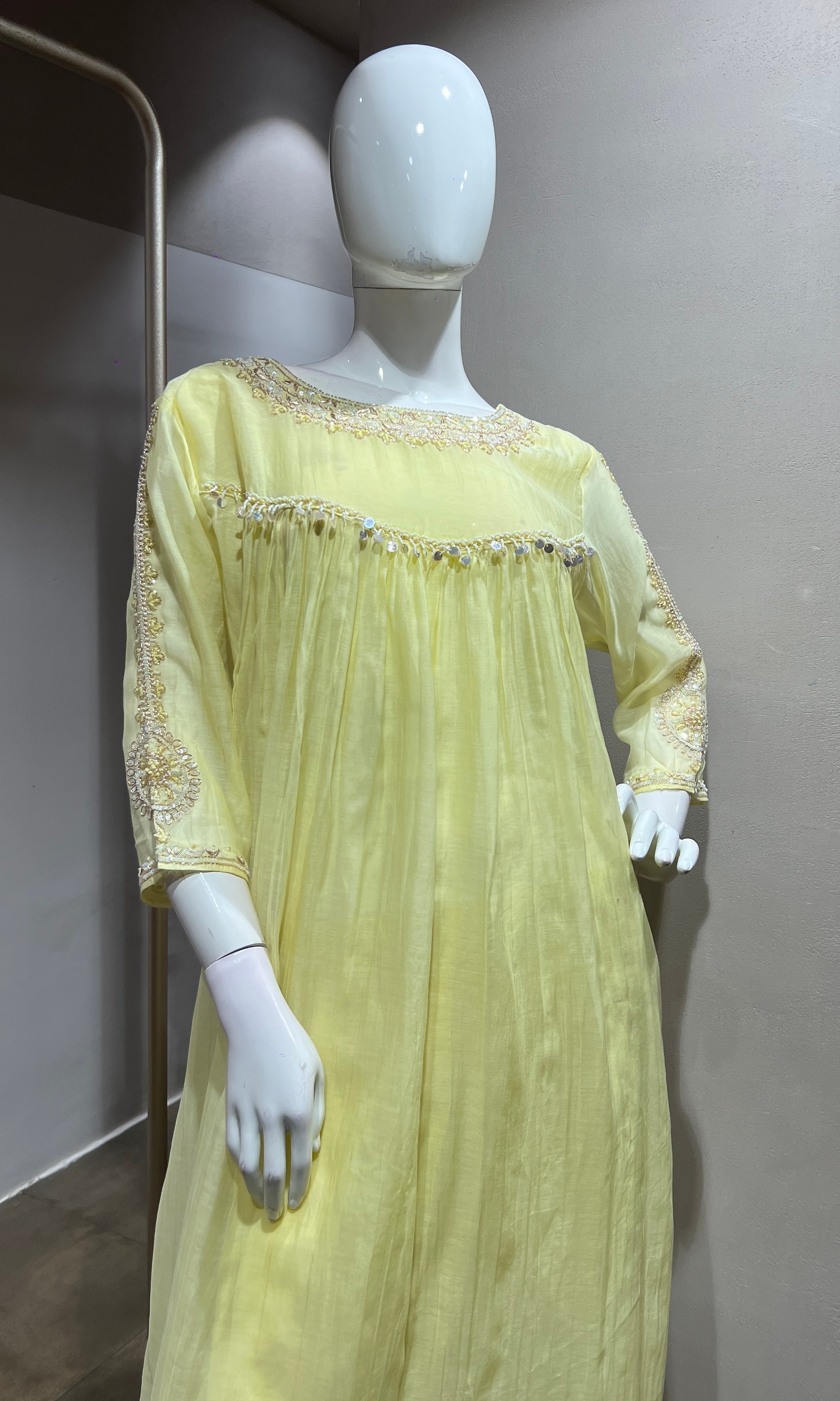 Lemon Yellow Embroidered Kurta Set with Dupatta