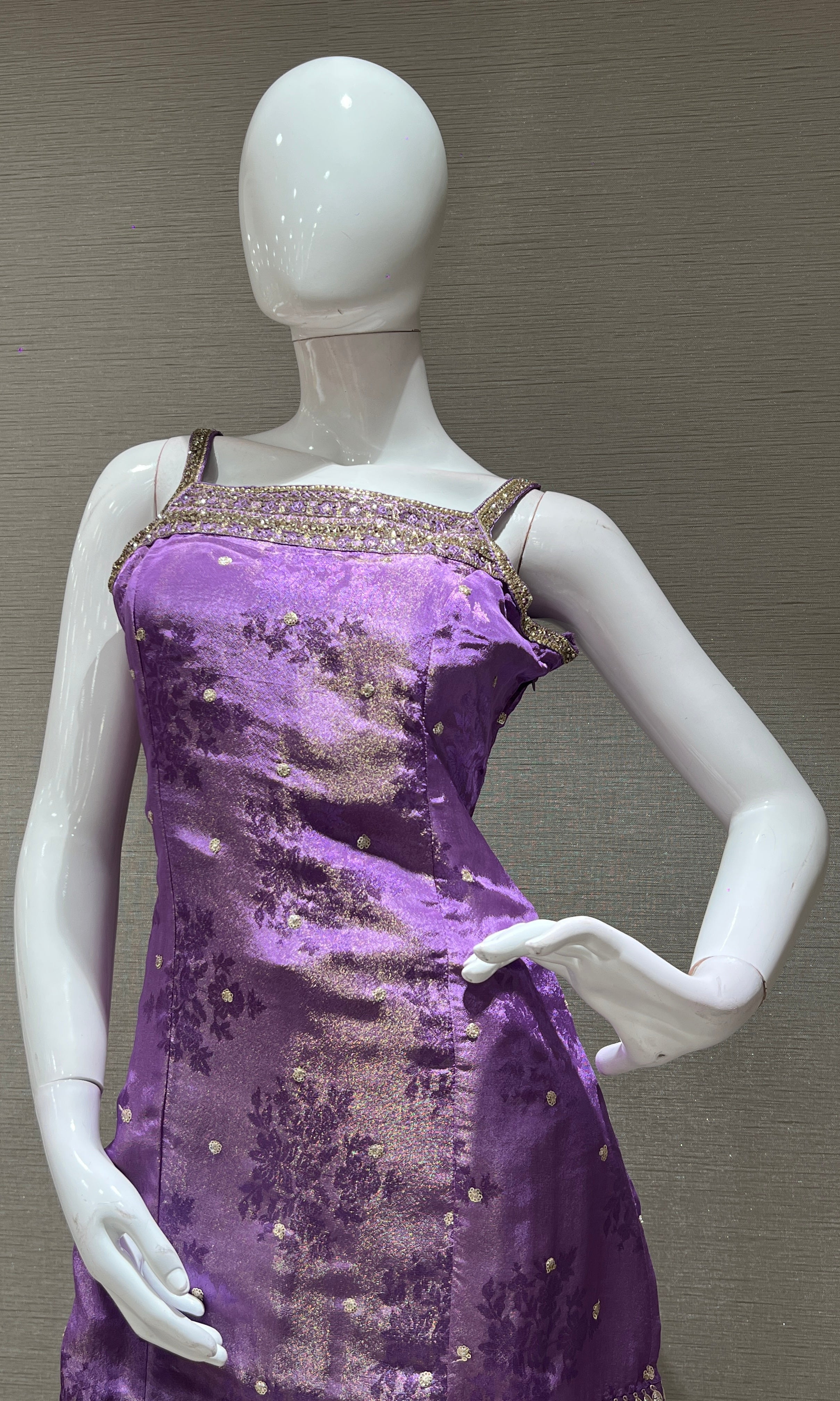purple embroidery sharara with dupatta