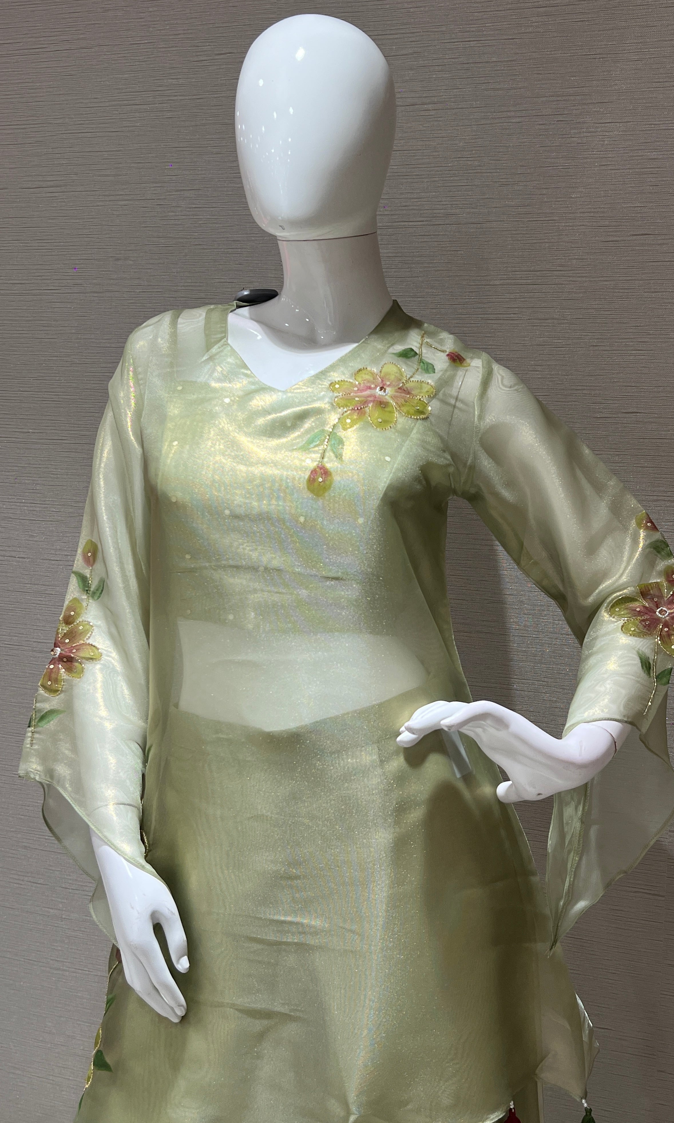 Pastel Green Floral Cord Set