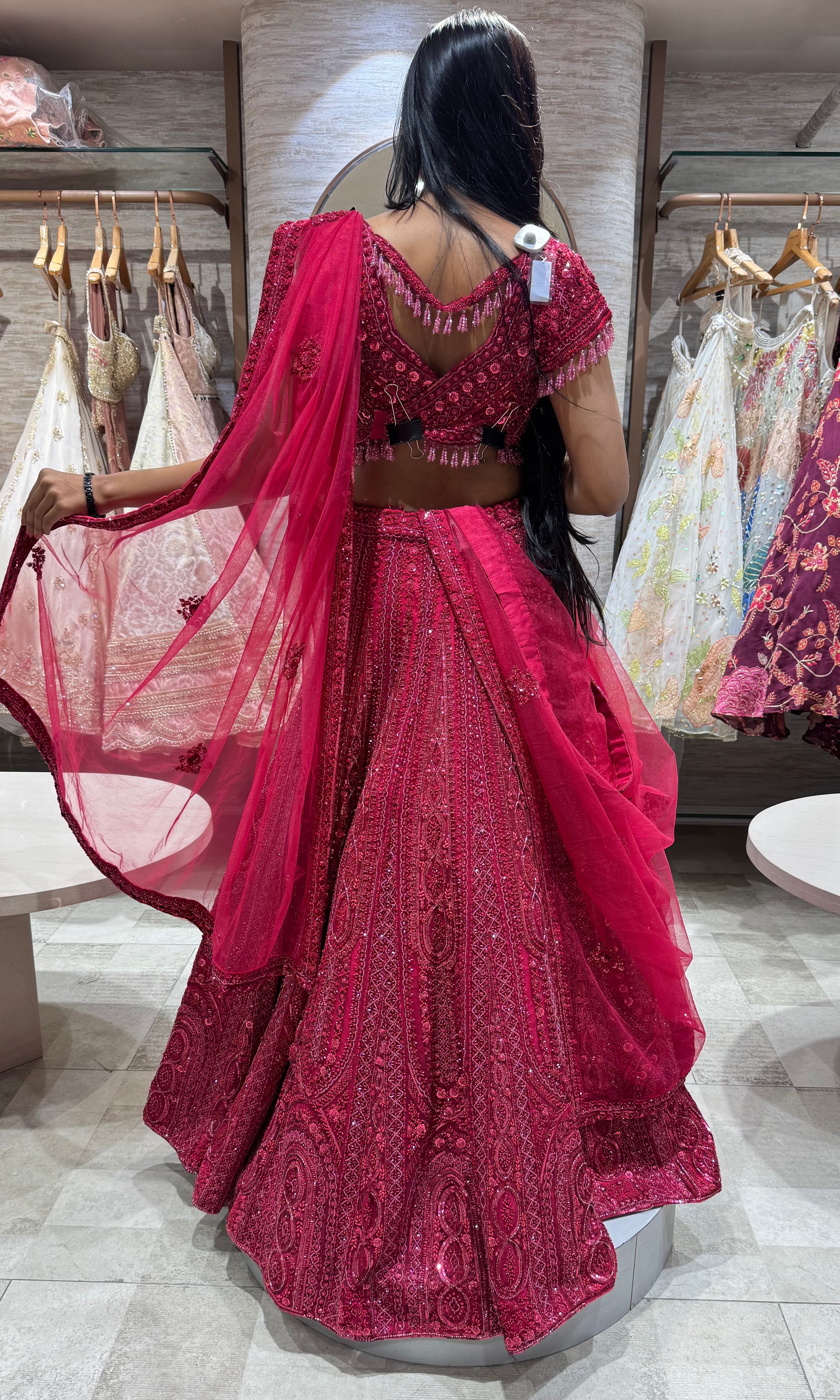CHERRY EMBELLISHED LEHENGA