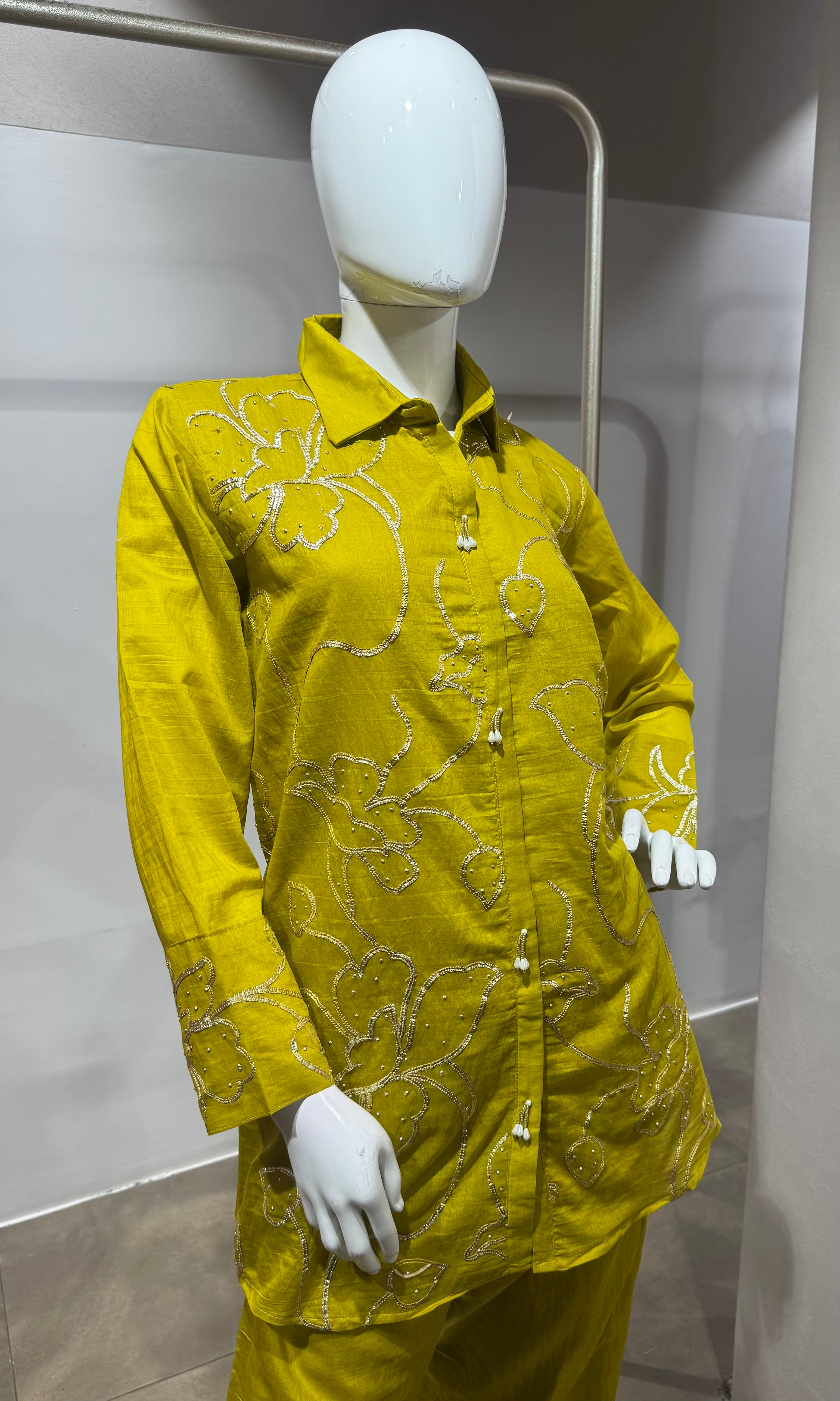 Mustard Gold floral cord set