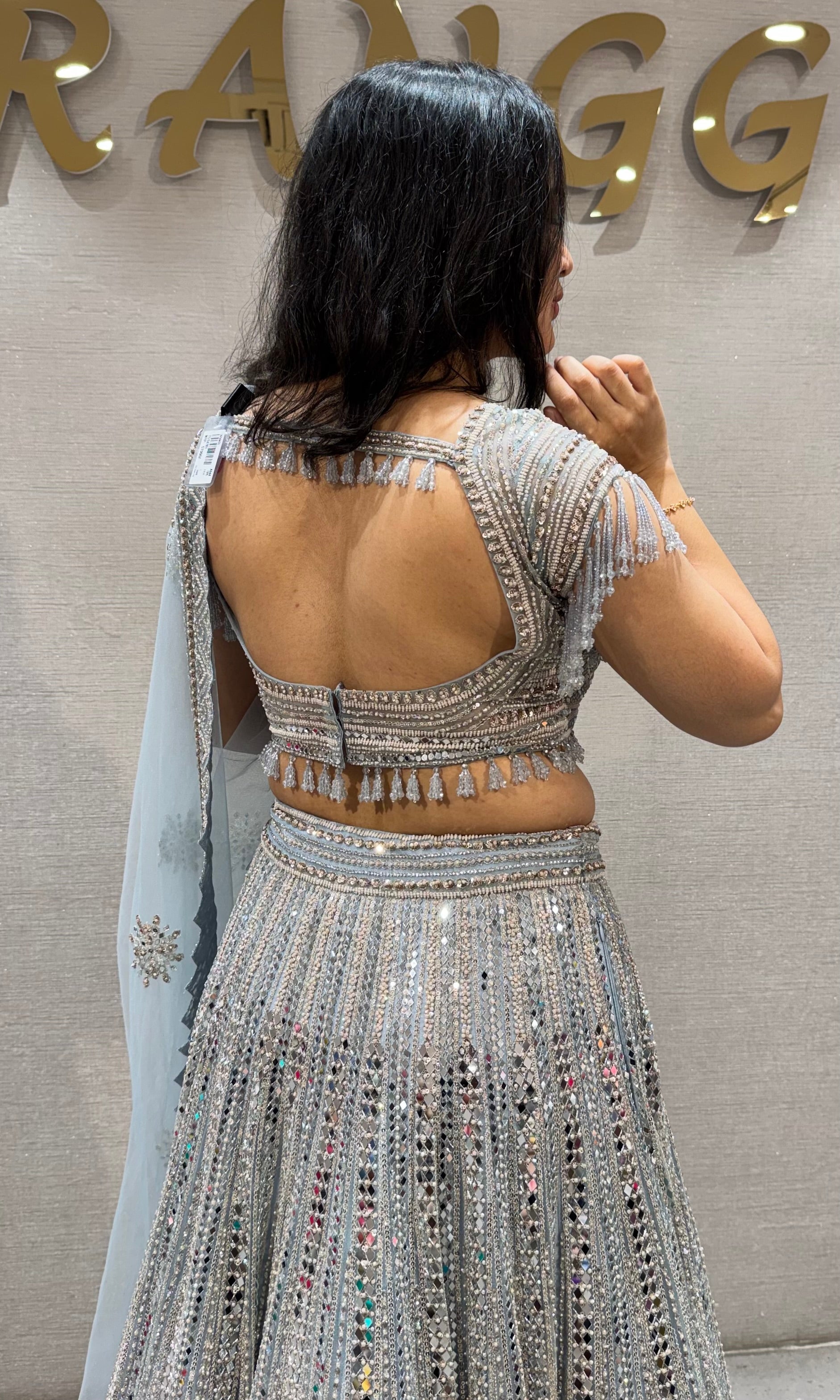 Blue Silver Embroidered Bridal Lehenga