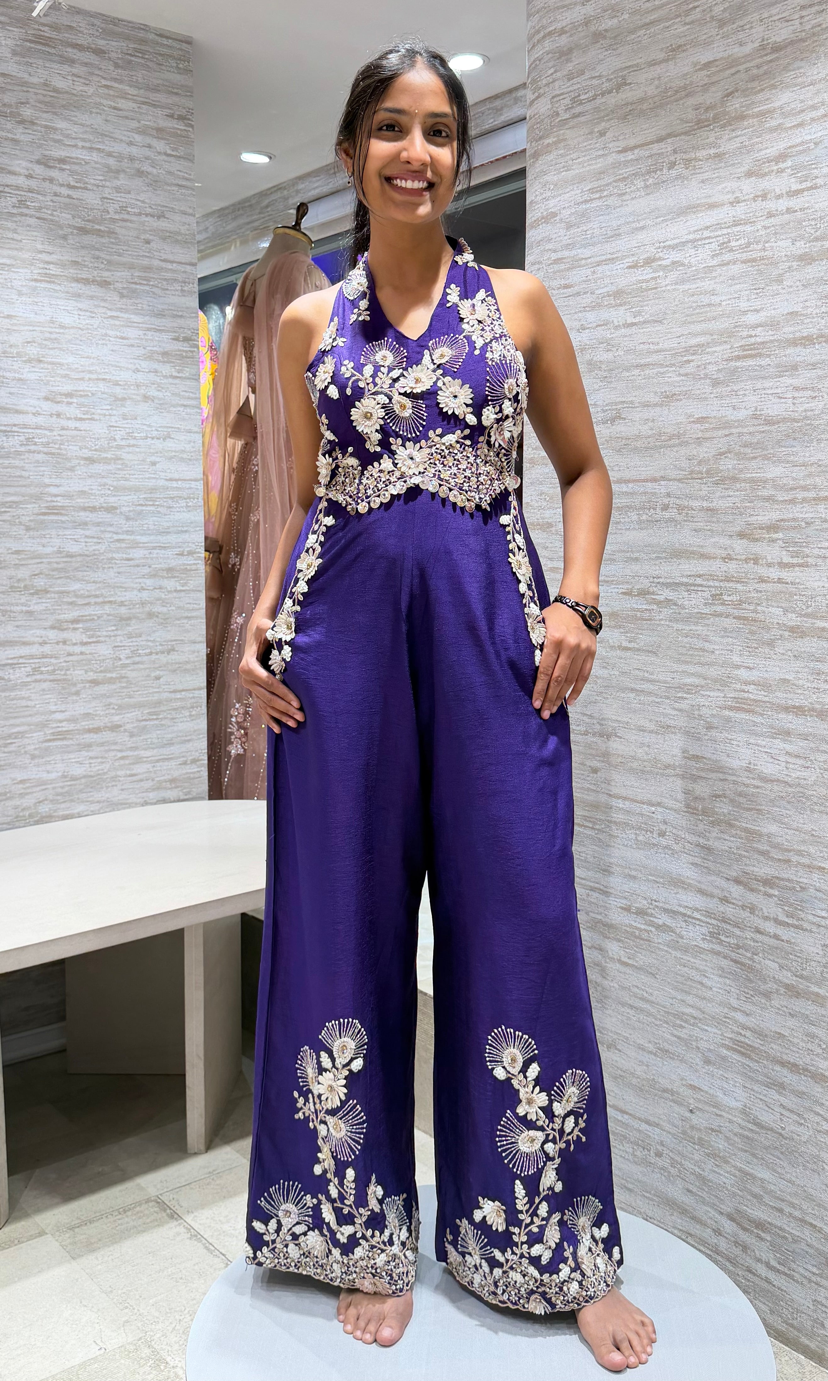Purple floral Jumpsuit