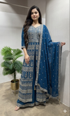 RAMA Embroidered front Slit anarkali set