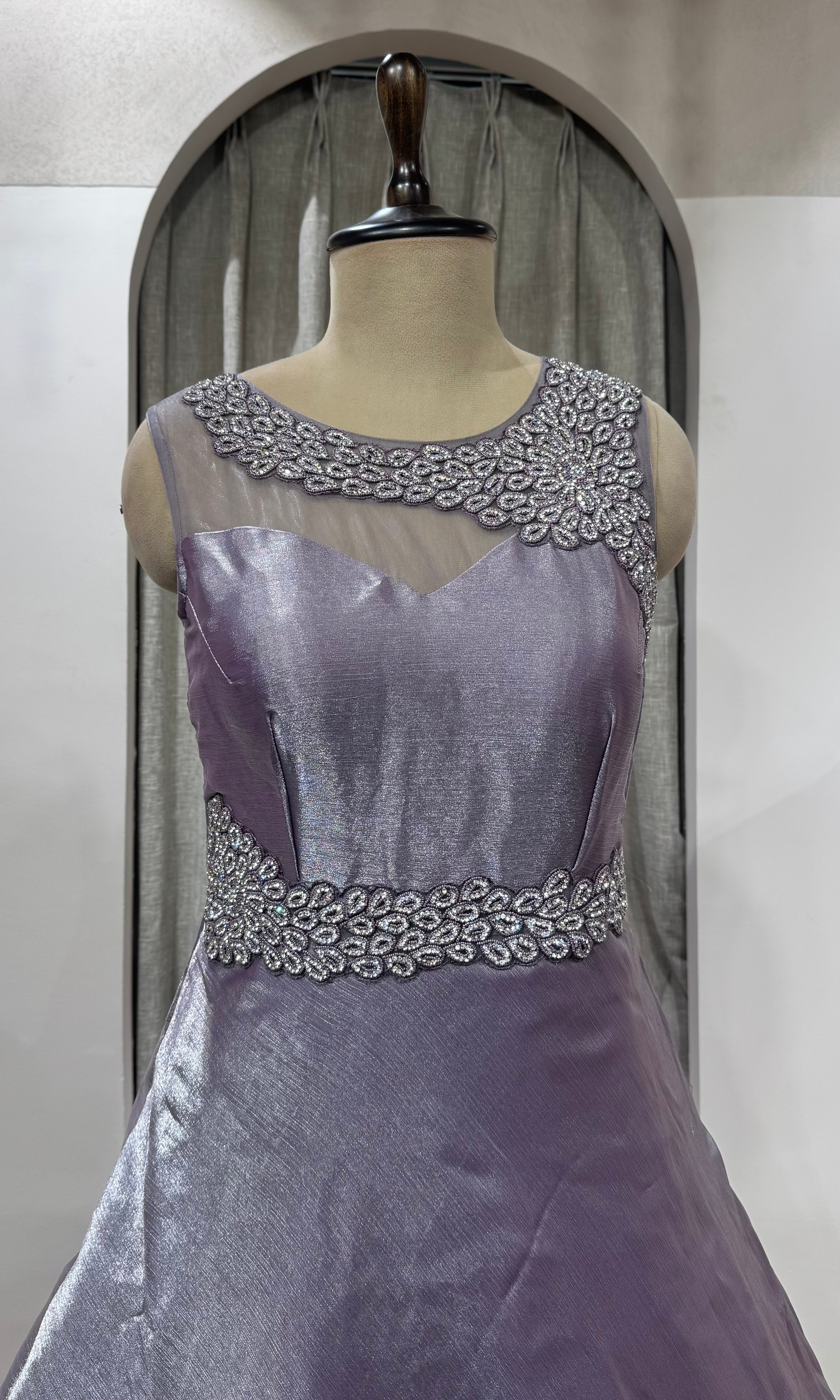 LIGHT PURPLE Shimmer Organza Gown