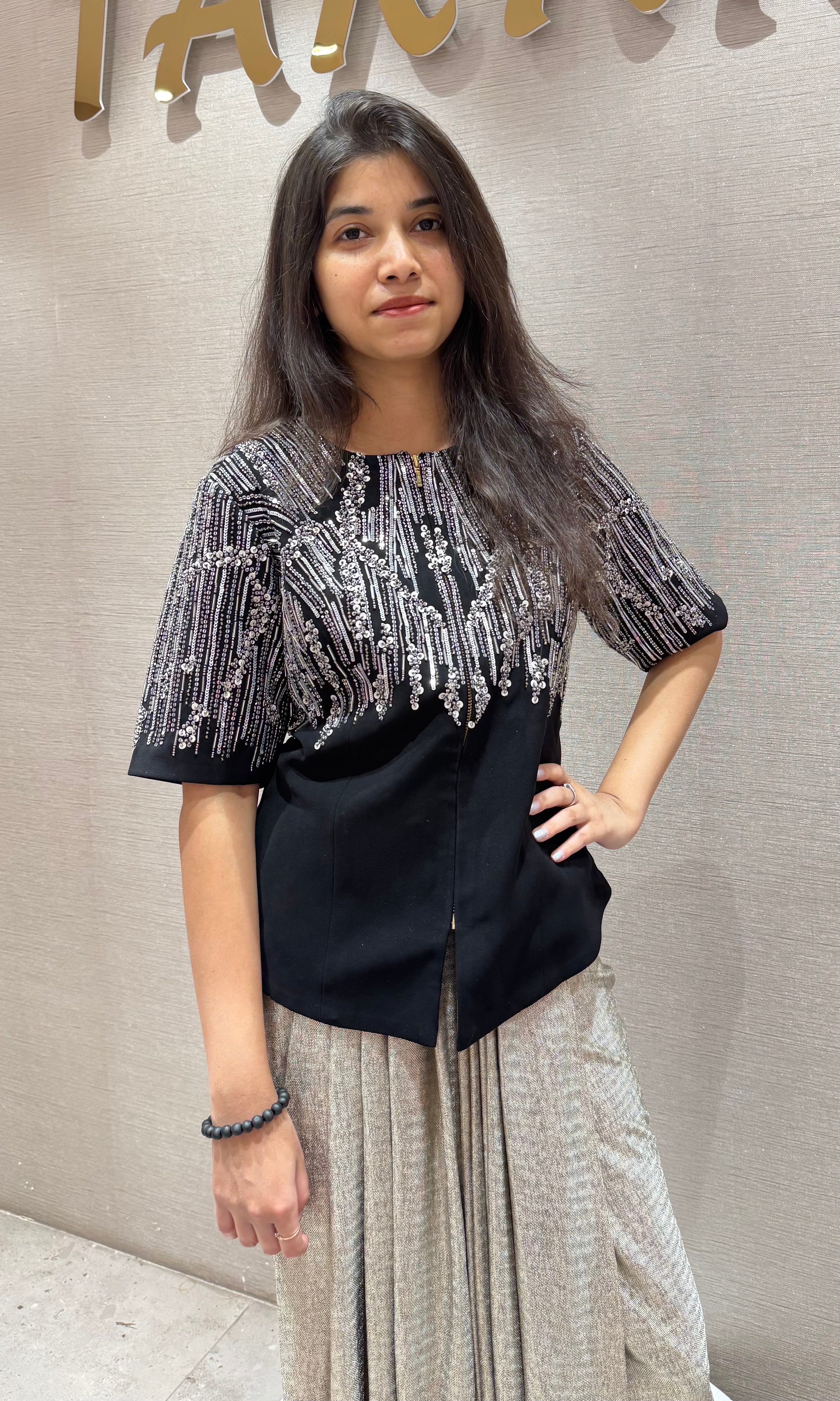 Black 3 PIECE INDO WESTERN DRESS