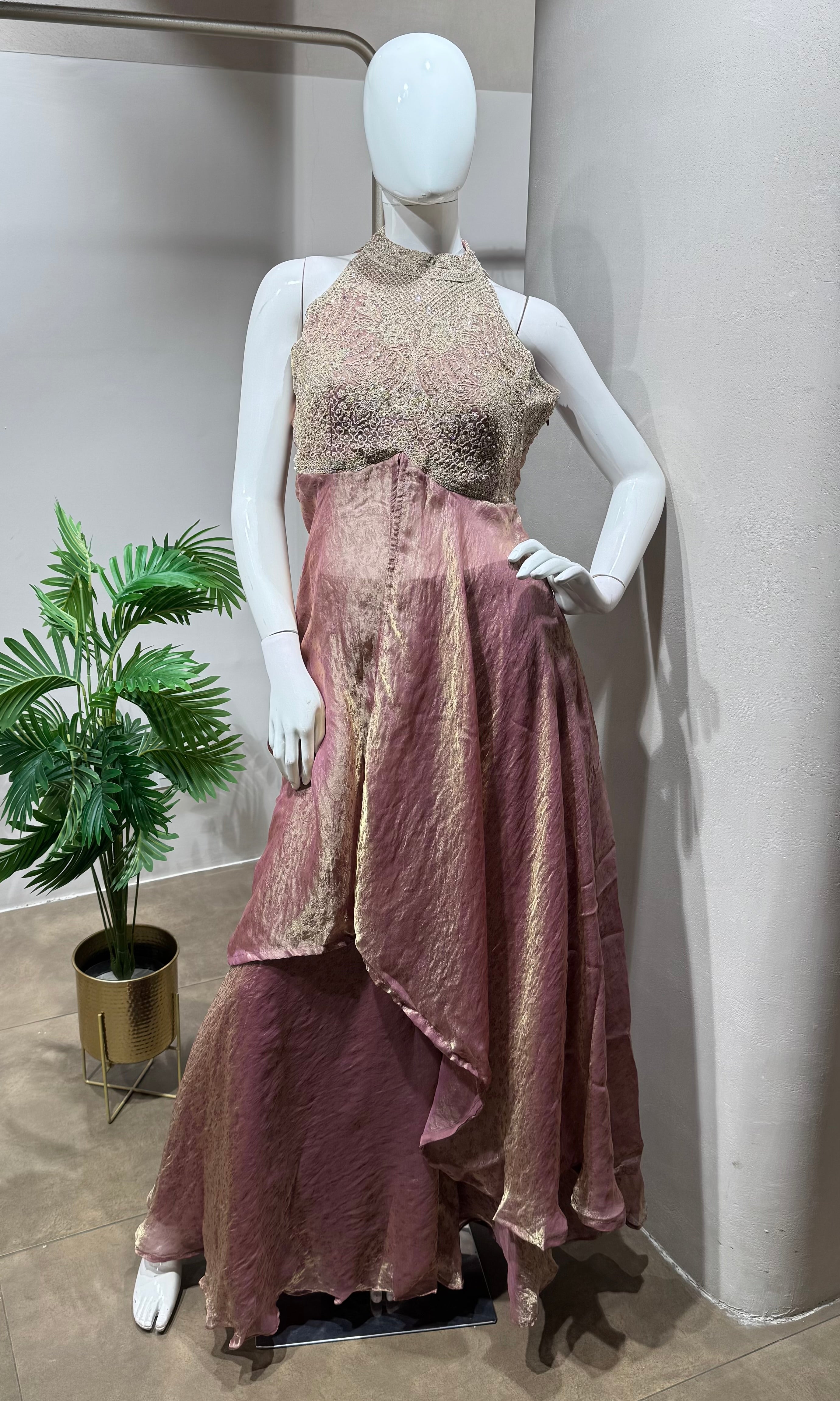 moee Anarkali intricate embroidery palazzo set