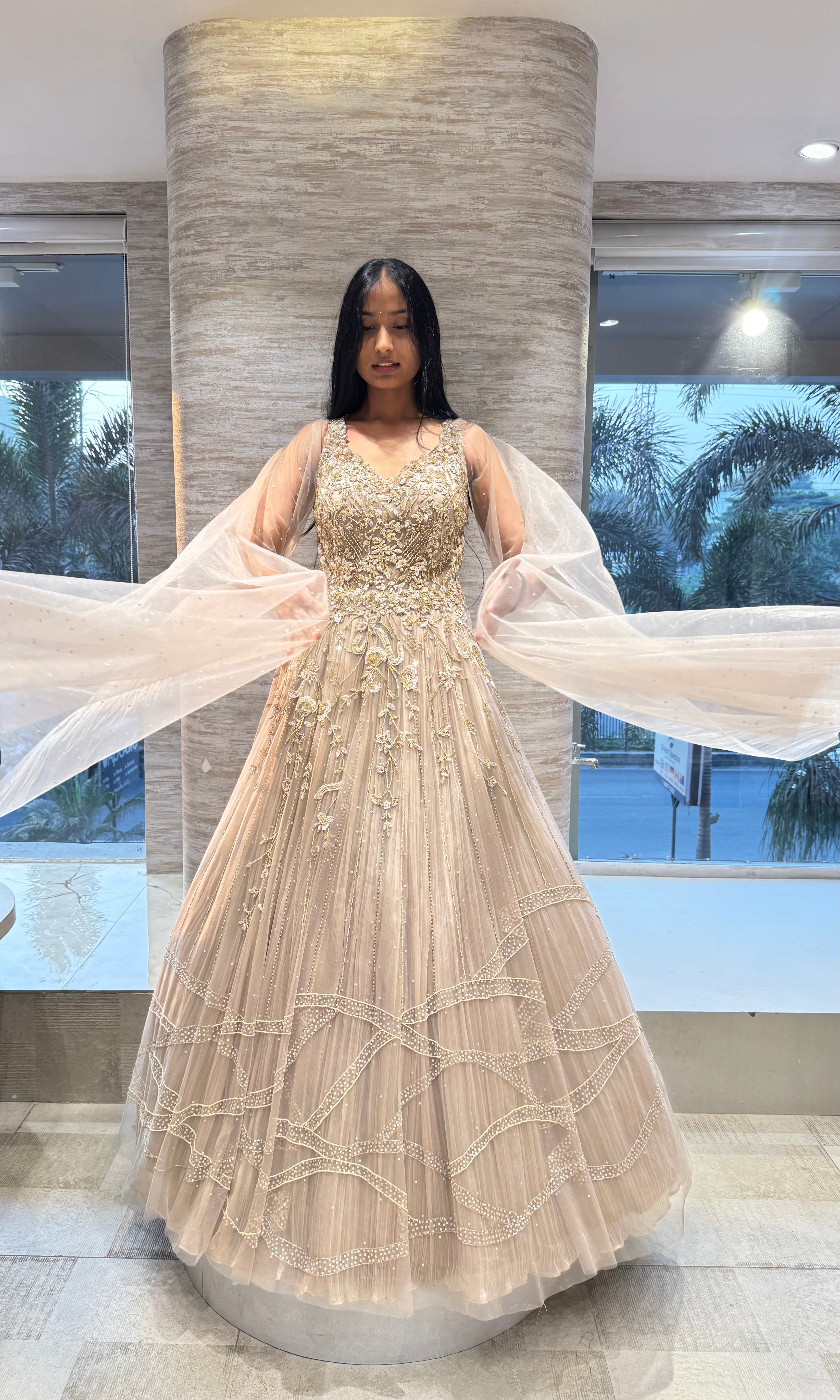 Moee GOLD EMBROIDERED GOWN