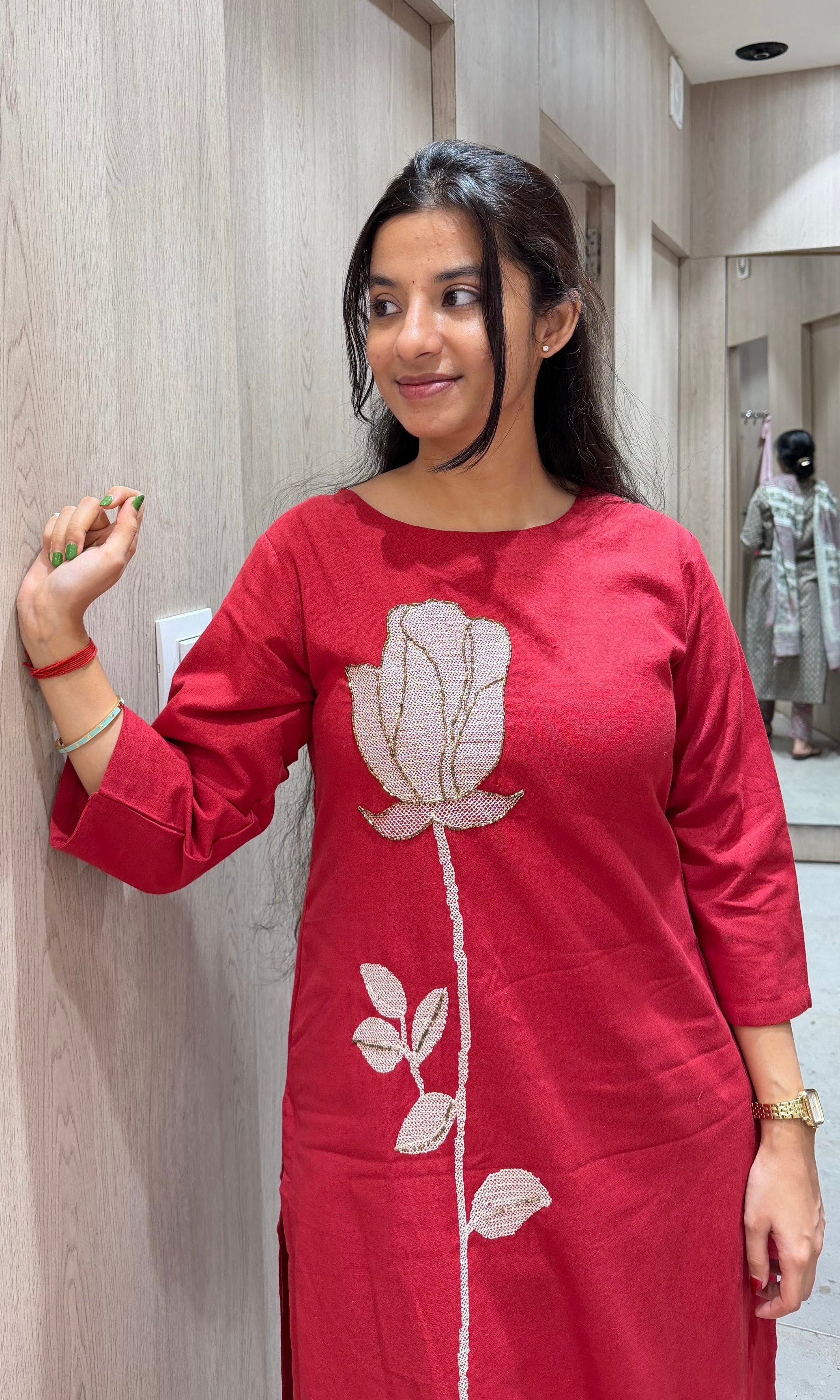 RED ROSE 2 PIECE KURTA SET