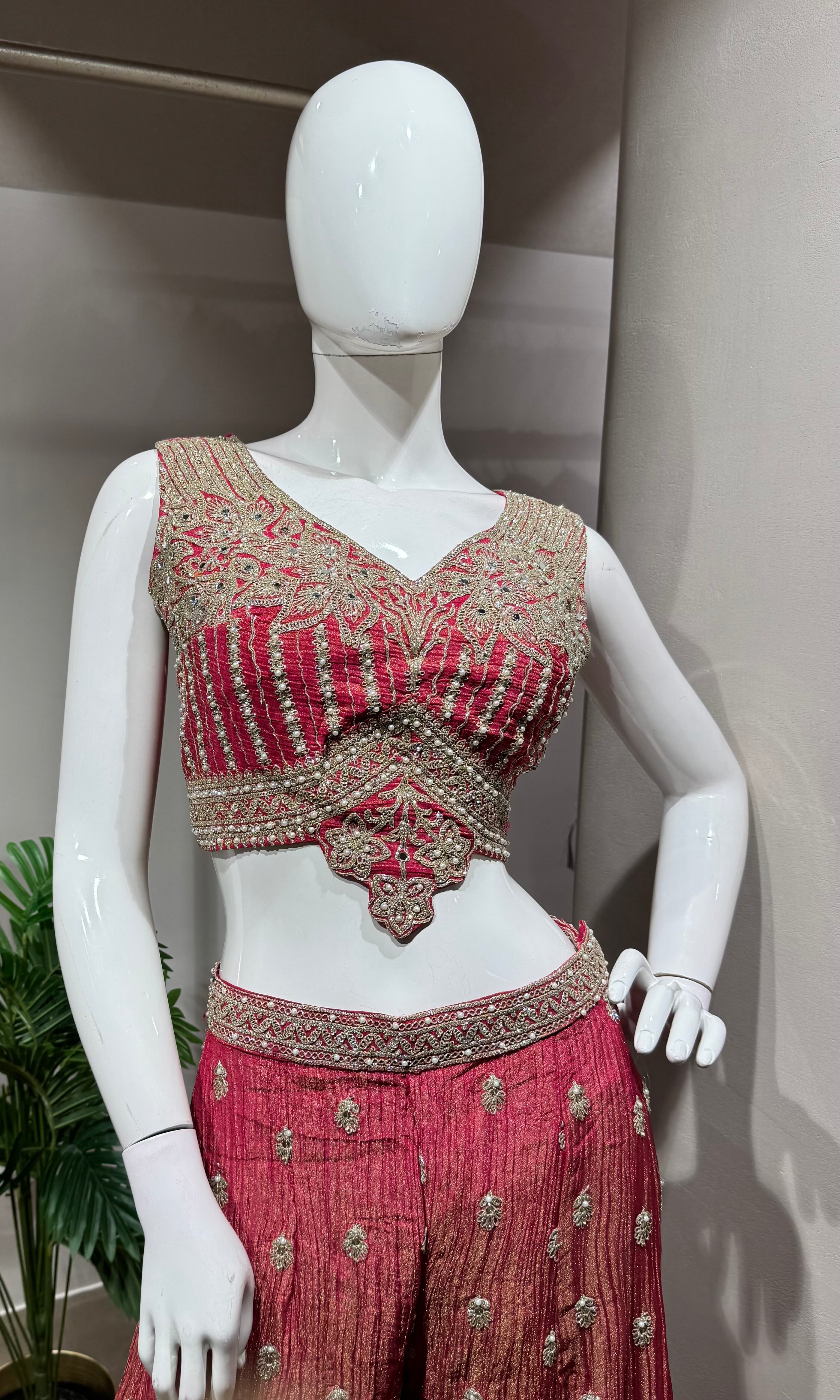 Rani Silk Palazzo with Zari and Sequin Detailing